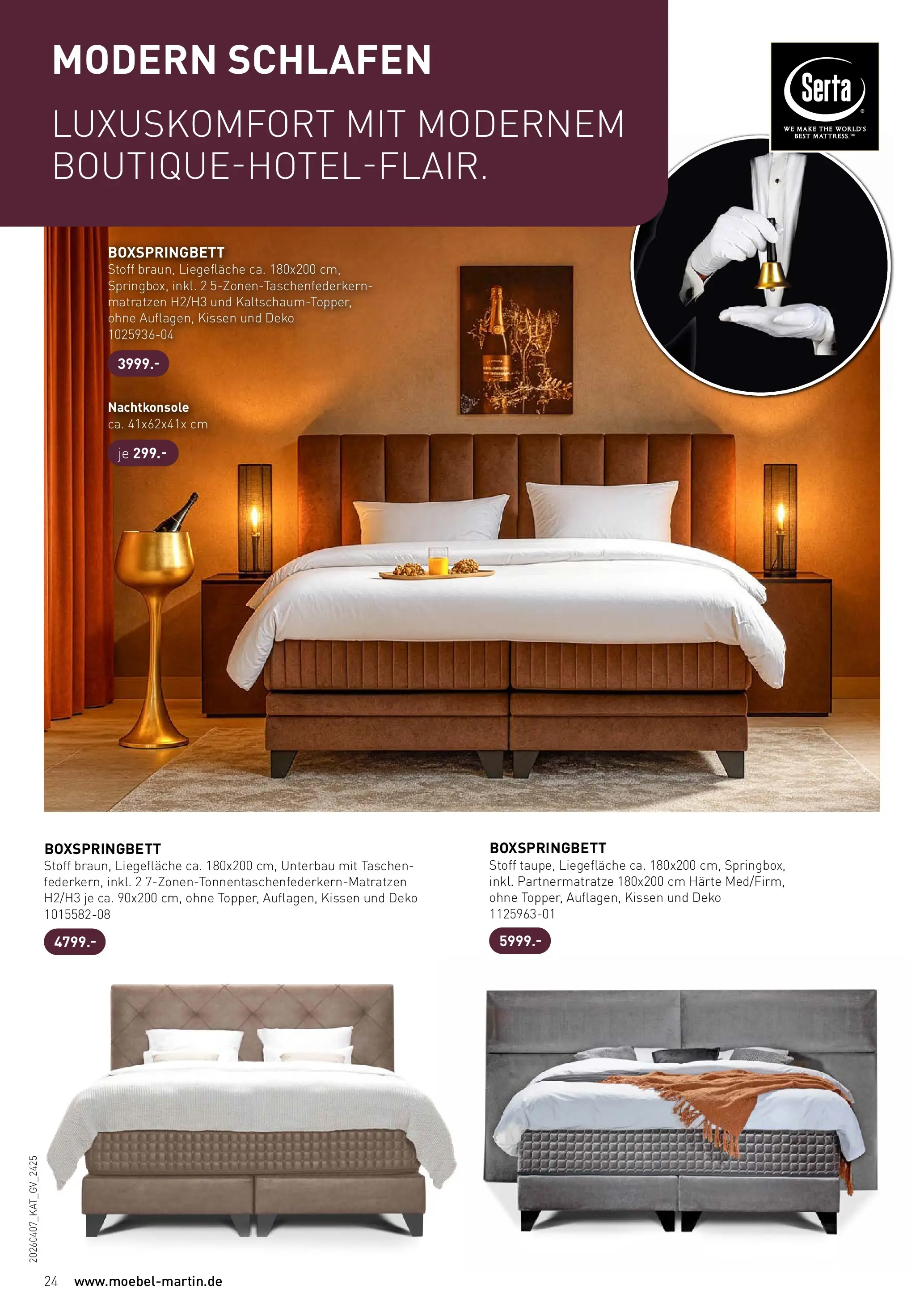 Möbel Martin Wohnfühlen neu entdecken (ab 07.04.2026) zum Blättern | Seite: 24 | Produkte: Kissen, Boxspringbett