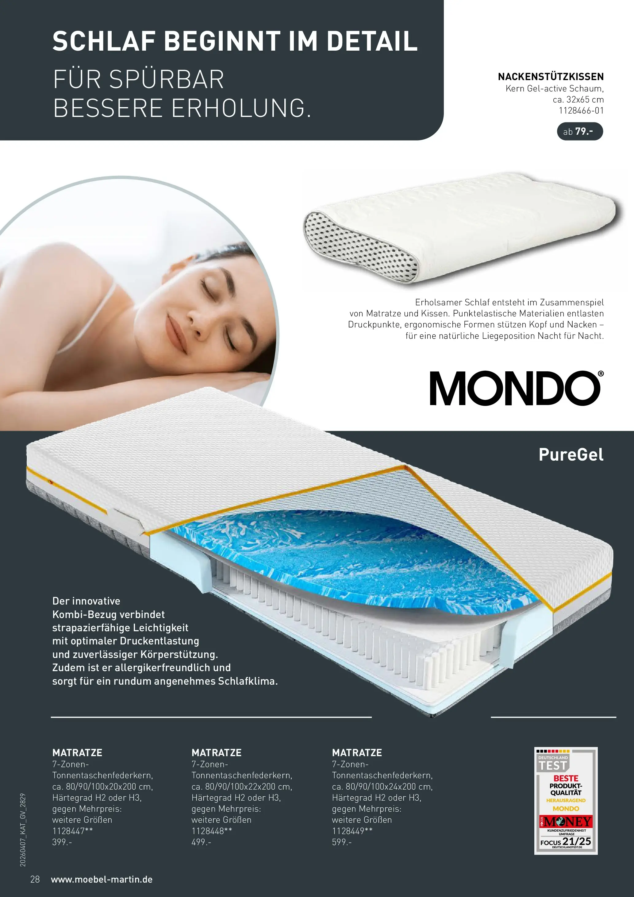 Möbel Martin Wohnfühlen neu entdecken (ab 07.04.2026) zum Blättern | Seite: 28 | Produkte: Matratze