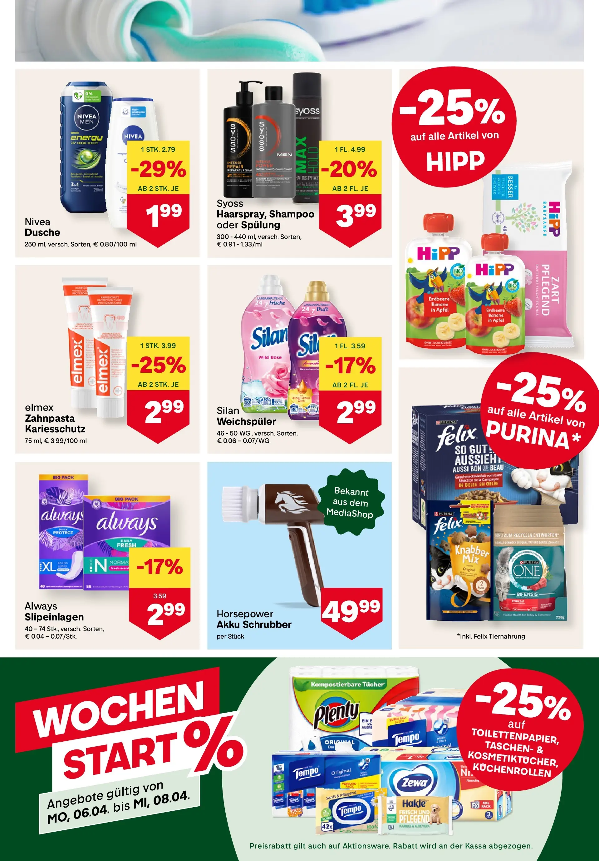 MPREIS Pfunds von 01.04.2026 - Aktuelle Angebote | Seite: 11 | Produkte: Dusche, Duft, Zahnpasta, Weichspüler