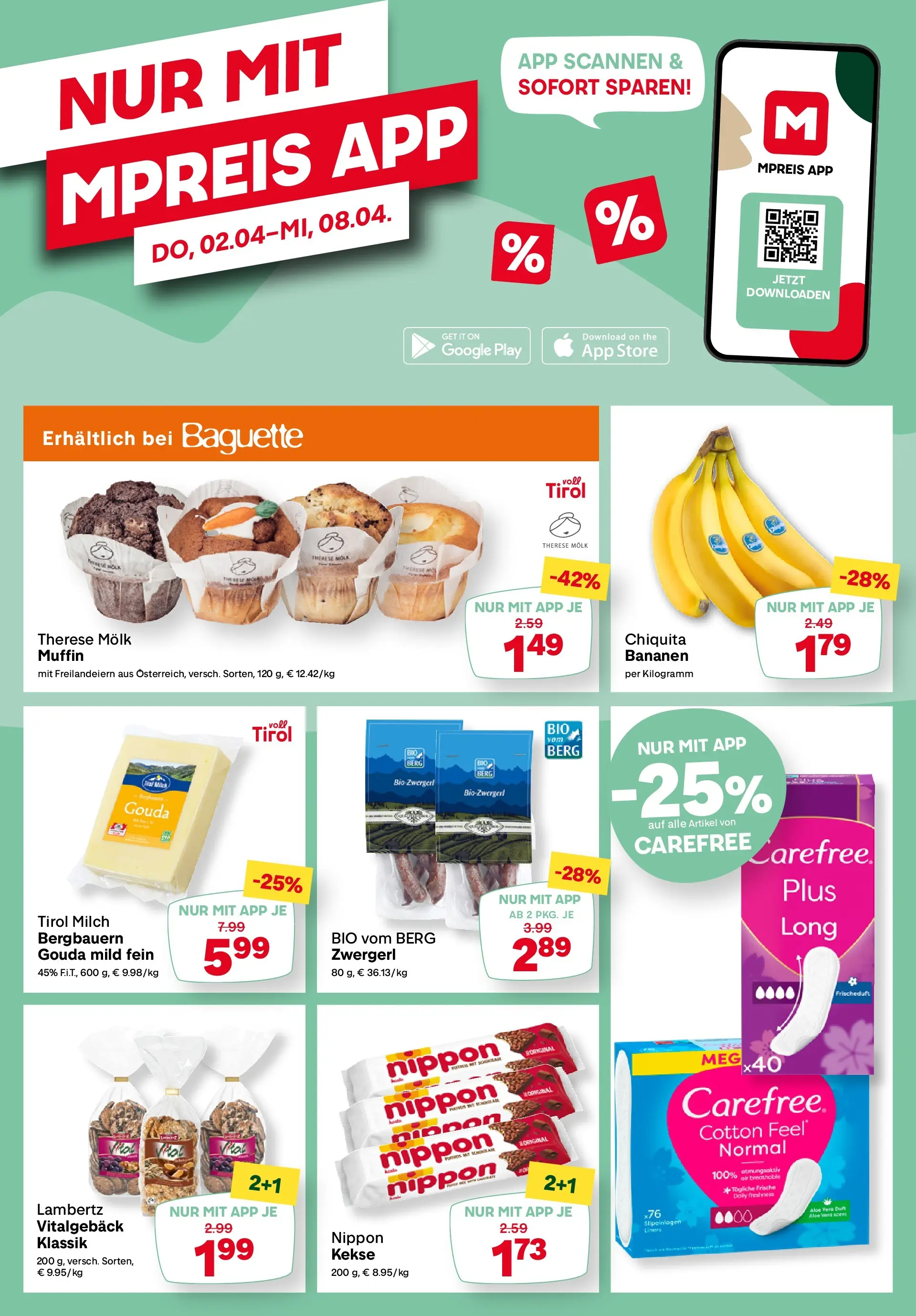 MPREIS Pfunds von 01.04.2026 - Aktuelle Angebote | Seite: 13 | Produkte: Kekse, Jääkaappipakastin, Duft, Bananen