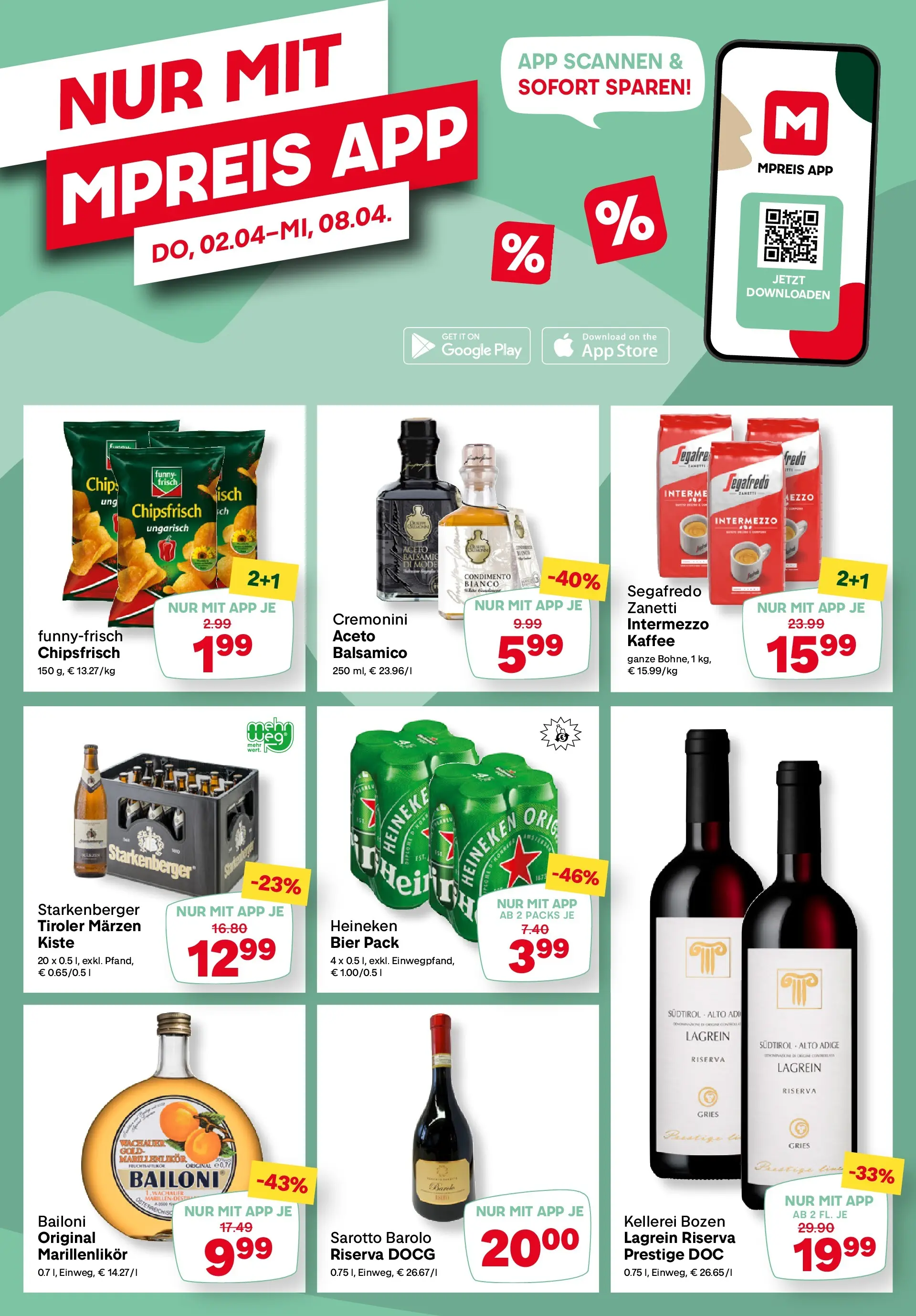 MPREIS Pfunds von 01.04.2026 - Aktuelle Angebote | Seite: 14 | Produkte: Chips, Kaffee, Bier