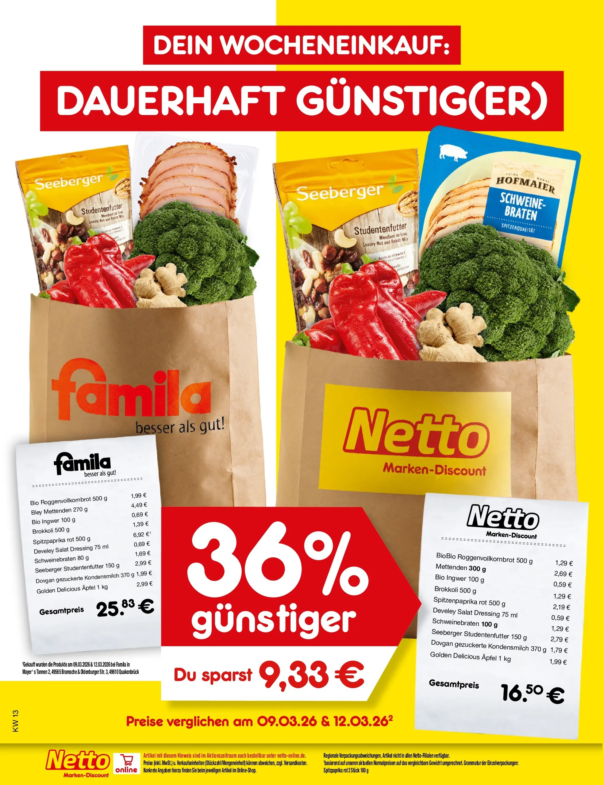Netto Marken-Discount Prospekt Bremen-Lesum	 (ab 23.03.2026) » Angebote | Seite: 1 | Produkte: Dressing, Äpfel, Brokkoli, Salat