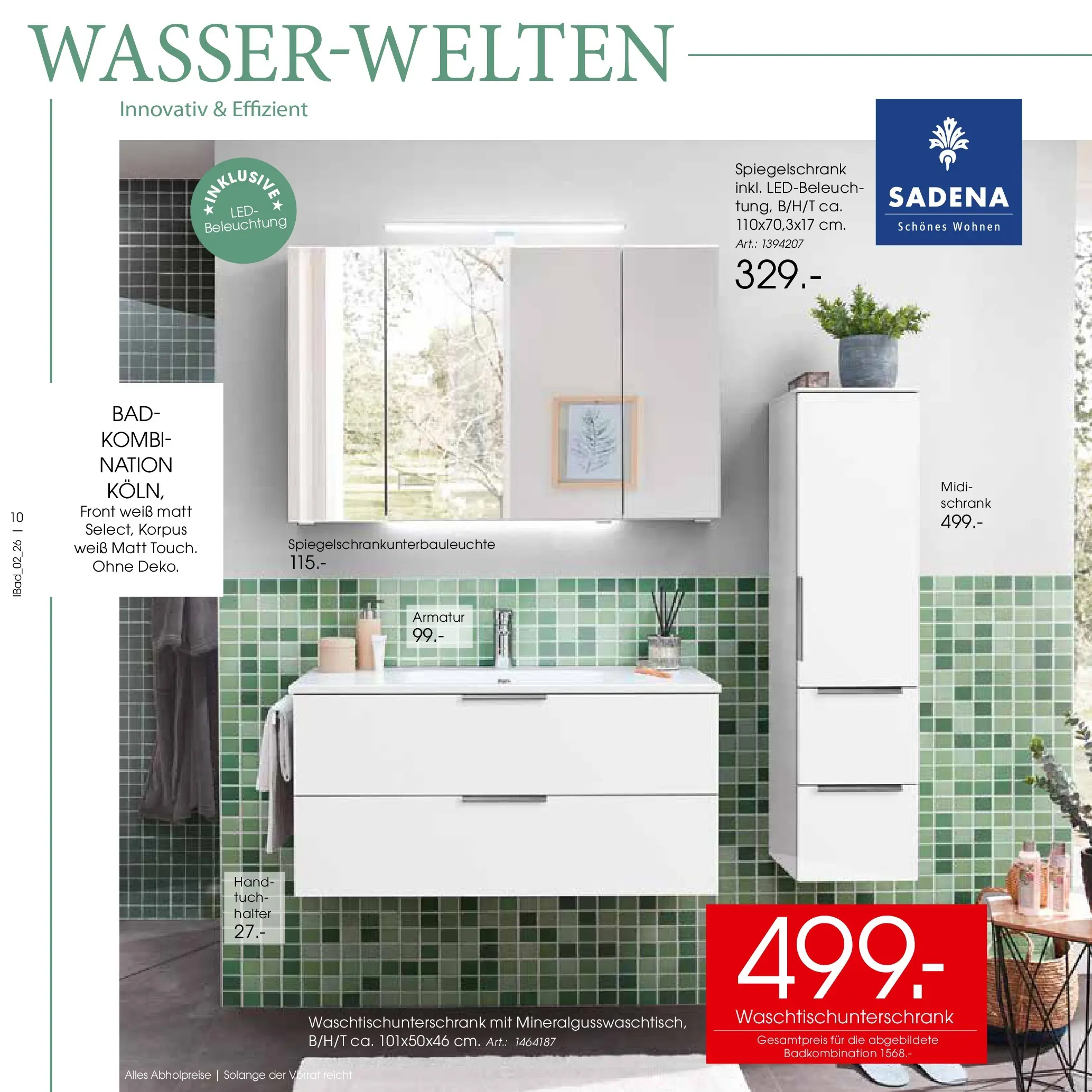 Zurbrüggen Bad Spezial (ab 23.03.2026) zum Blättern | Seite: 10 | Produkte: Schrank, Bad, Armatur, Spiegelschrank