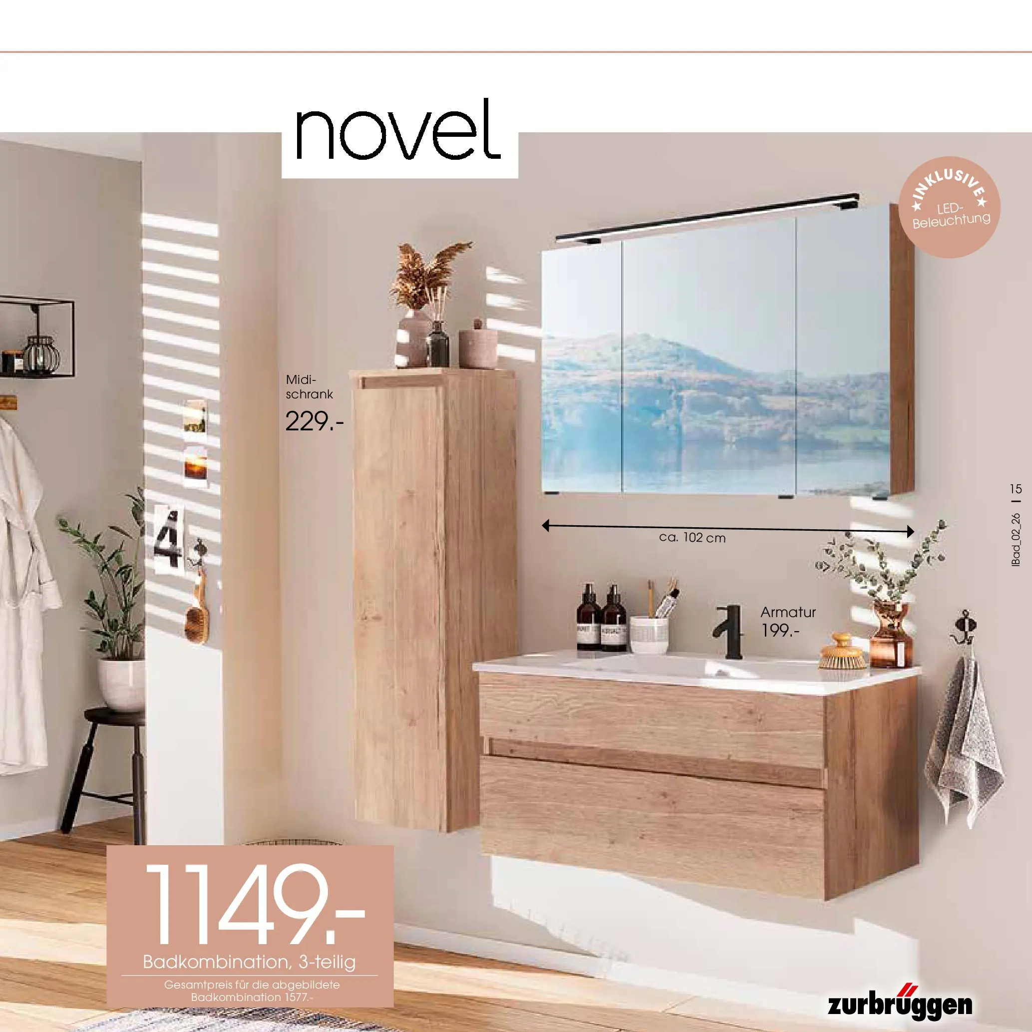 Zurbrüggen Bad Spezial (ab 23.03.2026) zum Blättern | Seite: 15 | Produkte: Schrank, Armatur