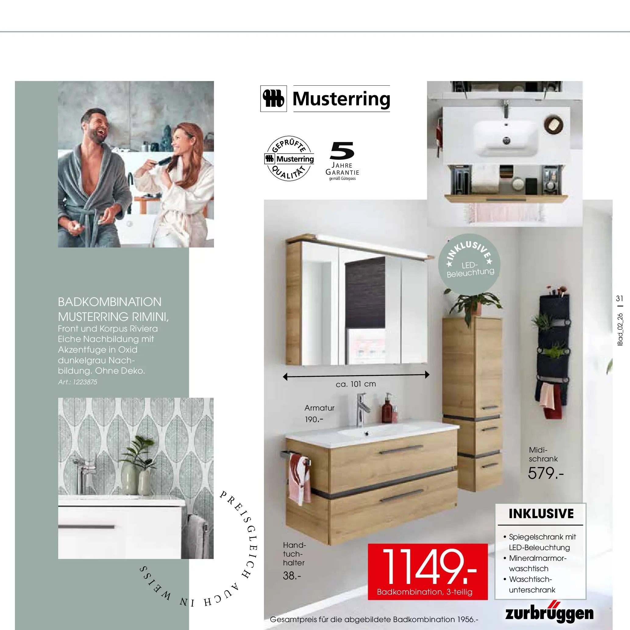 Zurbrüggen Bad Spezial (ab 23.03.2026) zum Blättern | Seite: 31 | Produkte: Schrank, Armatur, Spiegelschrank, Unterschrank