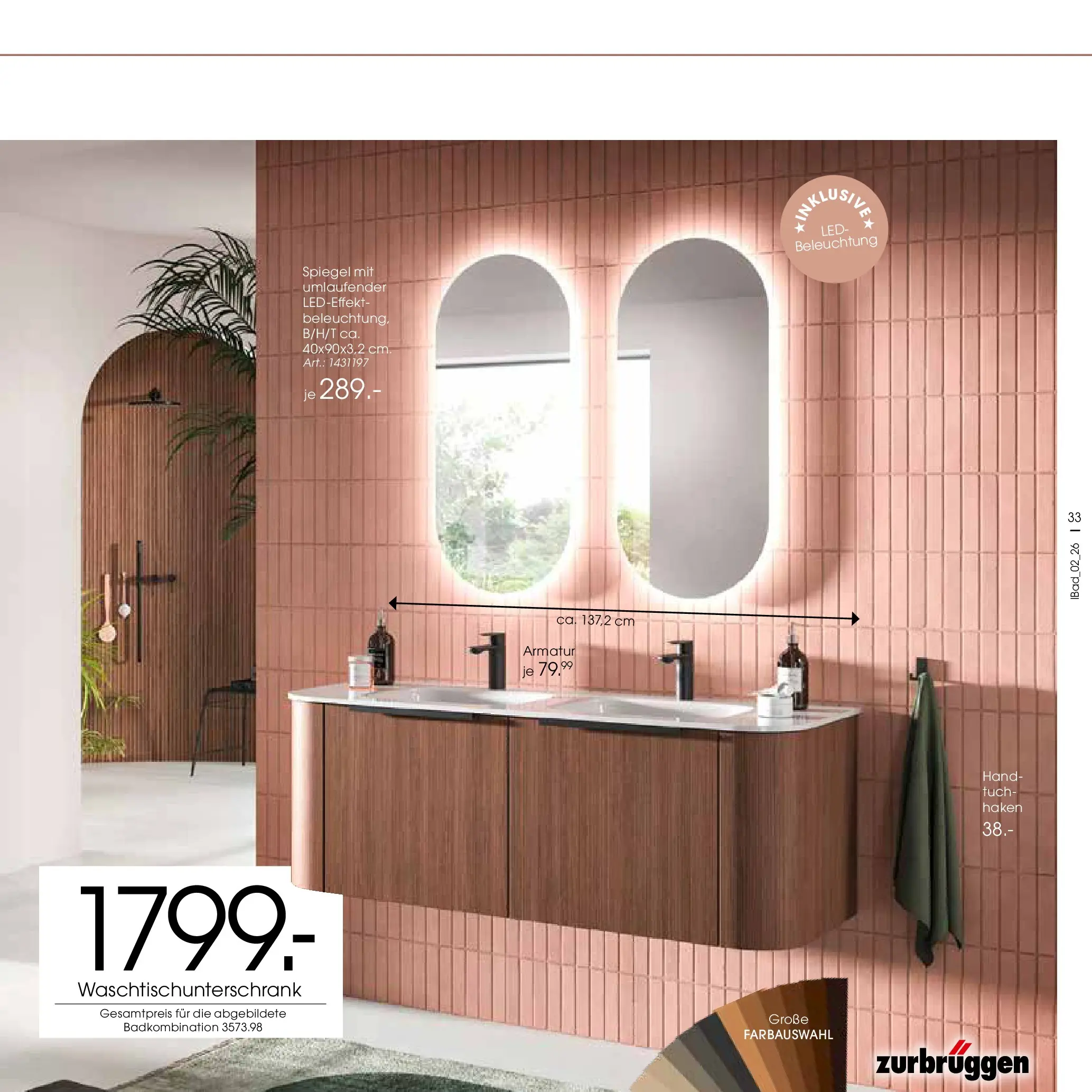 Zurbrüggen Bad Spezial (ab 23.03.2026) zum Blättern | Seite: 33 | Produkte: Spiegel, Armatur