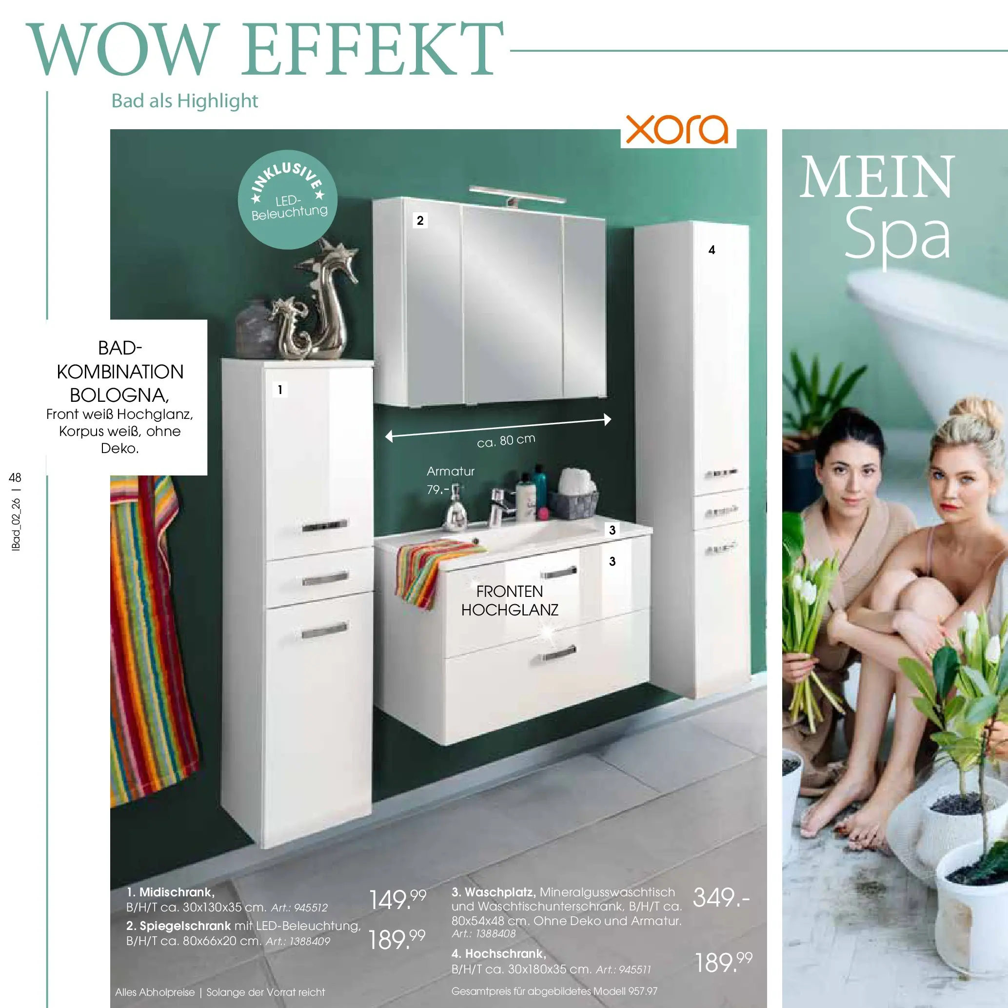Zurbrüggen Bad Spezial (ab 23.03.2026) zum Blättern | Seite: 48 | Produkte: Bad, Armatur, Spiegelschrank