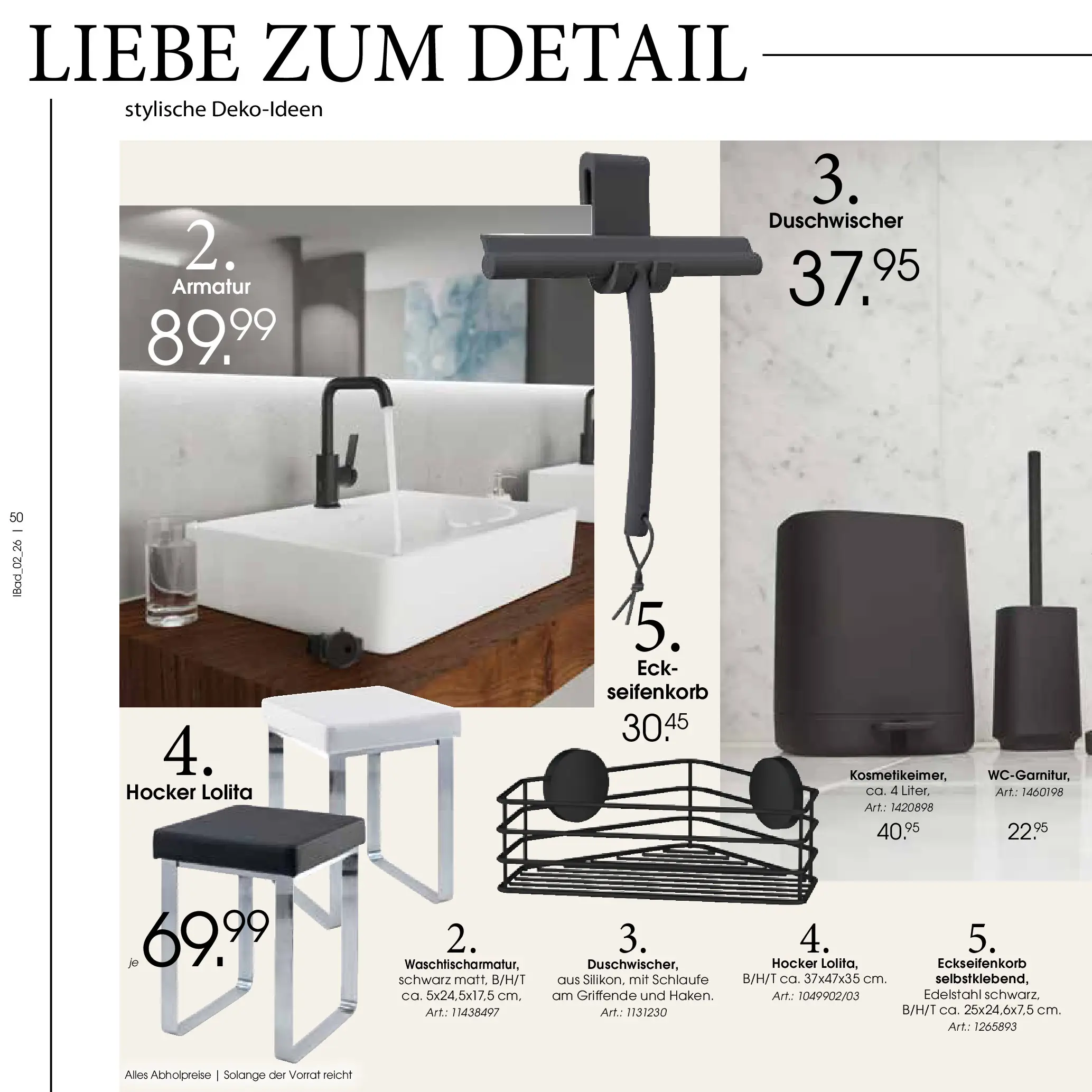 Zurbrüggen Bad Spezial (ab 23.03.2026) zum Blättern | Seite: 50 | Produkte: Hocker, Armatur