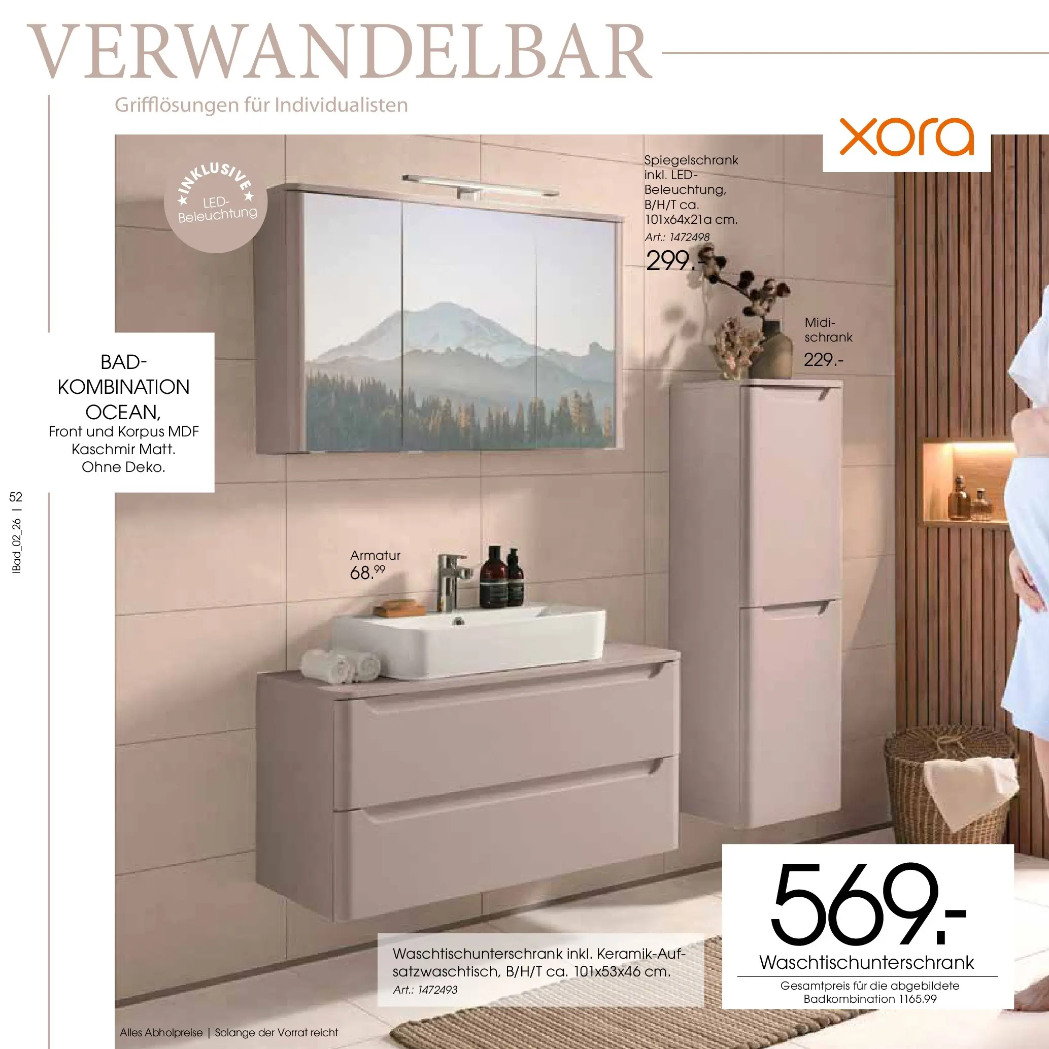 Zurbrüggen Bad Spezial (ab 23.03.2026) zum Blättern | Seite: 52 | Produkte: Schrank, Bad, Armatur, Spiegelschrank