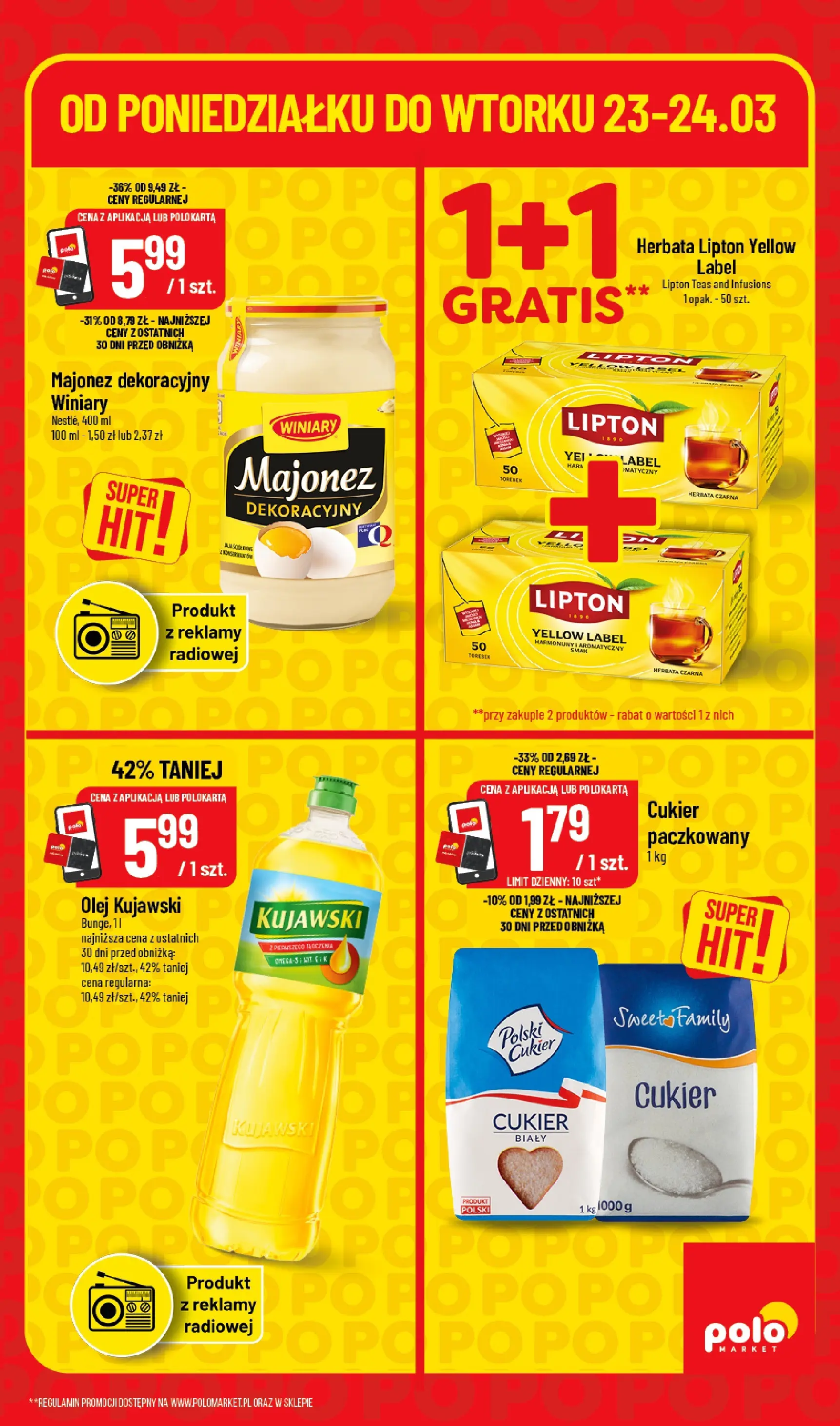 Nowa POLOmarket gazetka od jutra 23.03.2026 | Strona: 5 | Produkty: PC, Herbata lipton, Cukier biały, Herbata