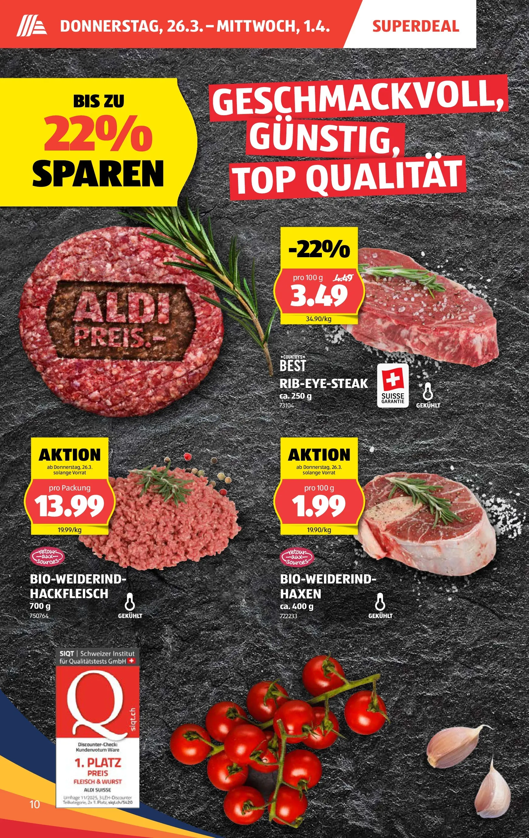 Aldi Aktionen (25.03.2026 - 01.04.2026) - Prospekt | Seite: 10 | Produkte: Wurst, Top