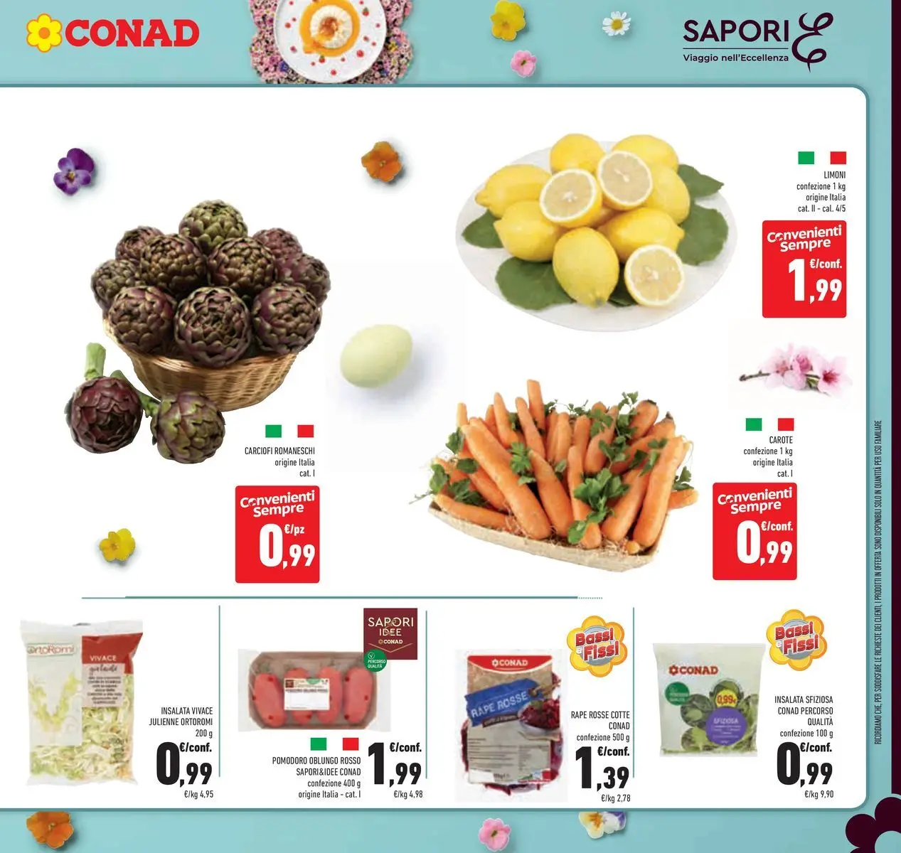 Volantino Conad dal 24/03/2026 > Anteprima | Pagina: 21 | Prodotti: Insalata, Pomodoro, Carote, Carciofi