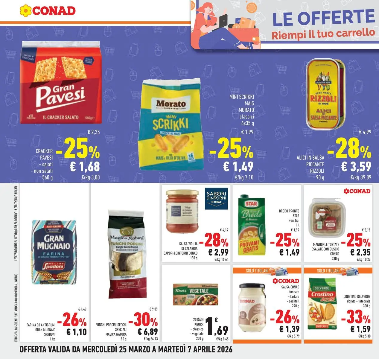 Volantino Conad dal 24/03/2026 > Anteprima | Pagina: 32 | Prodotti: Funghi, Carrello, Mais, Alici