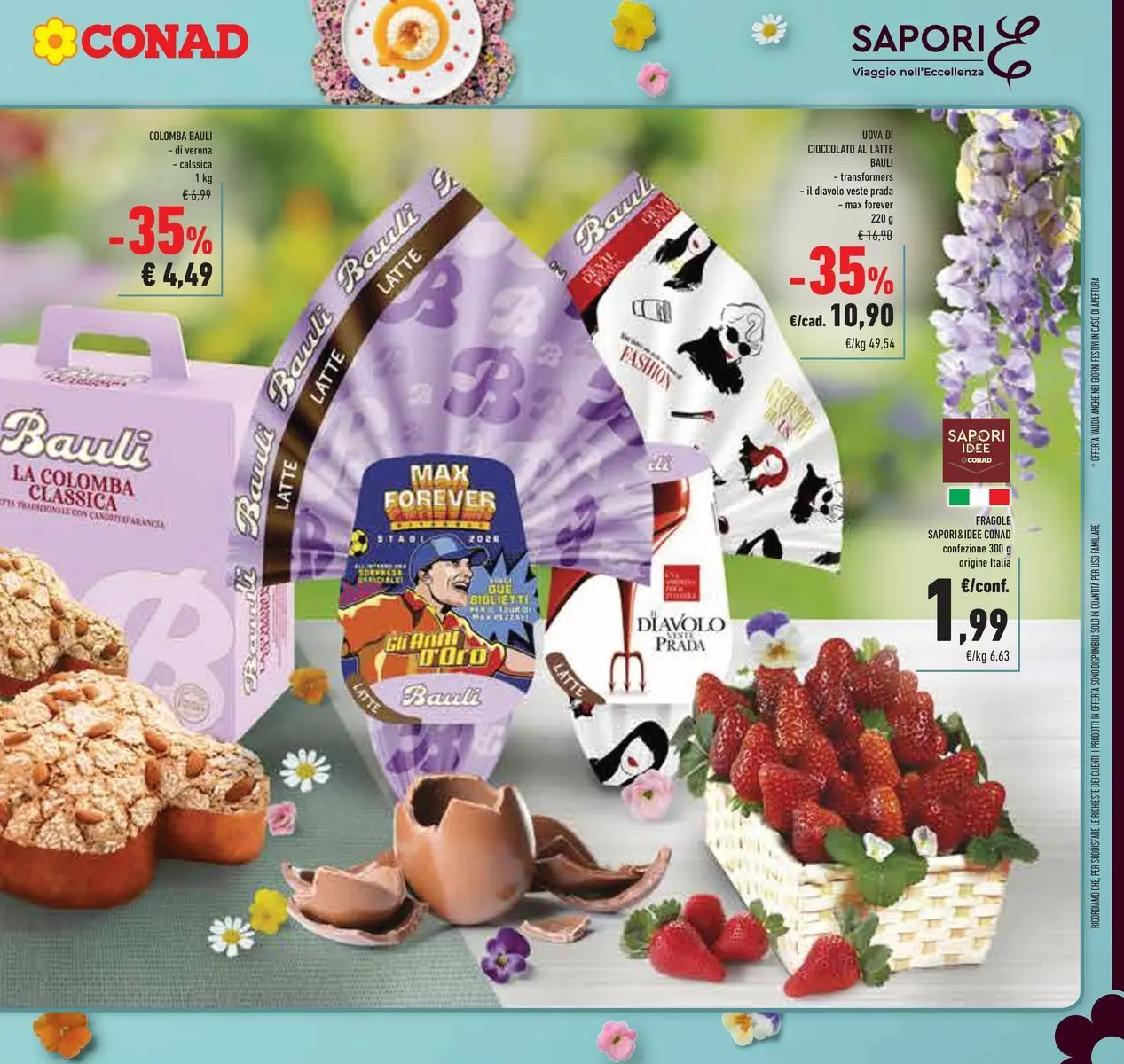 Volantino Conad dal 25/03/2026 > Anteprima | Pagina: 3 | Prodotti: Uova, Cioccolato, Fragole, Latte