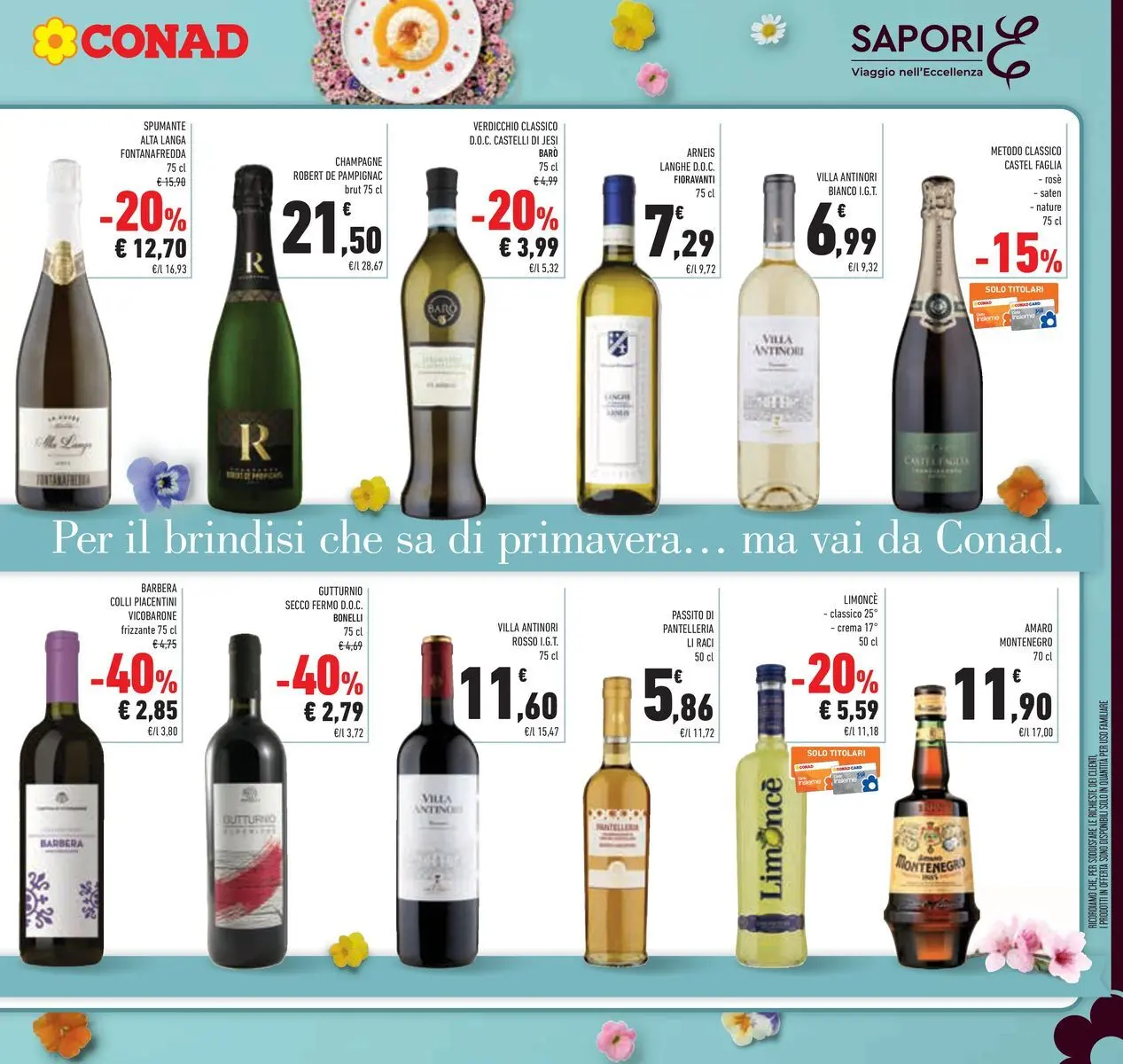 Volantino Conad dal 25/03/2026 > Anteprima | Pagina: 9 | Prodotti: Crema, Champagne, Limoncello, Amaro