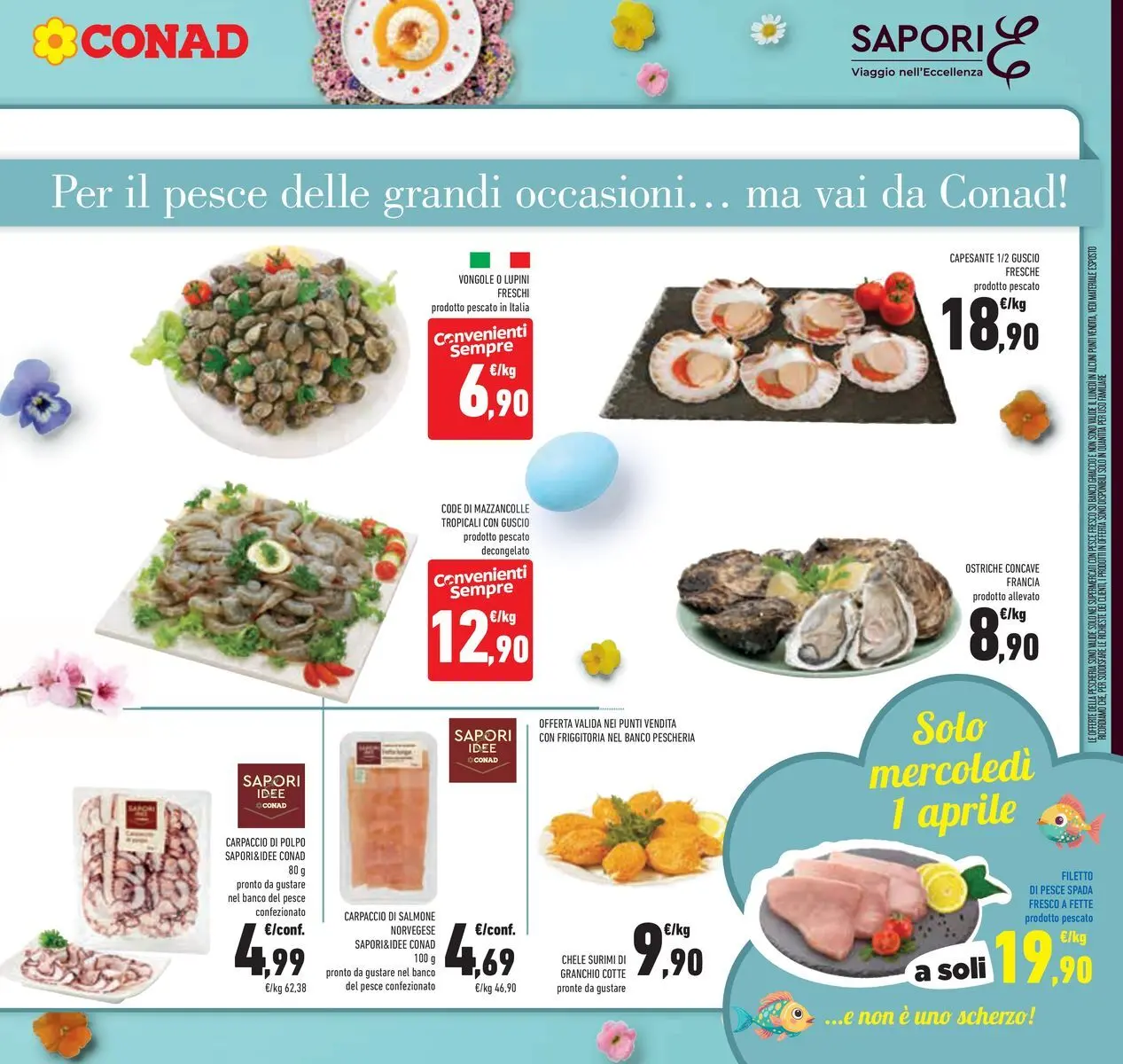 Volantino Conad dal 25/03/2026 > Anteprima | Pagina: 13 | Prodotti: Salmone, Vongole, Mazzancolle, Salmone fresco