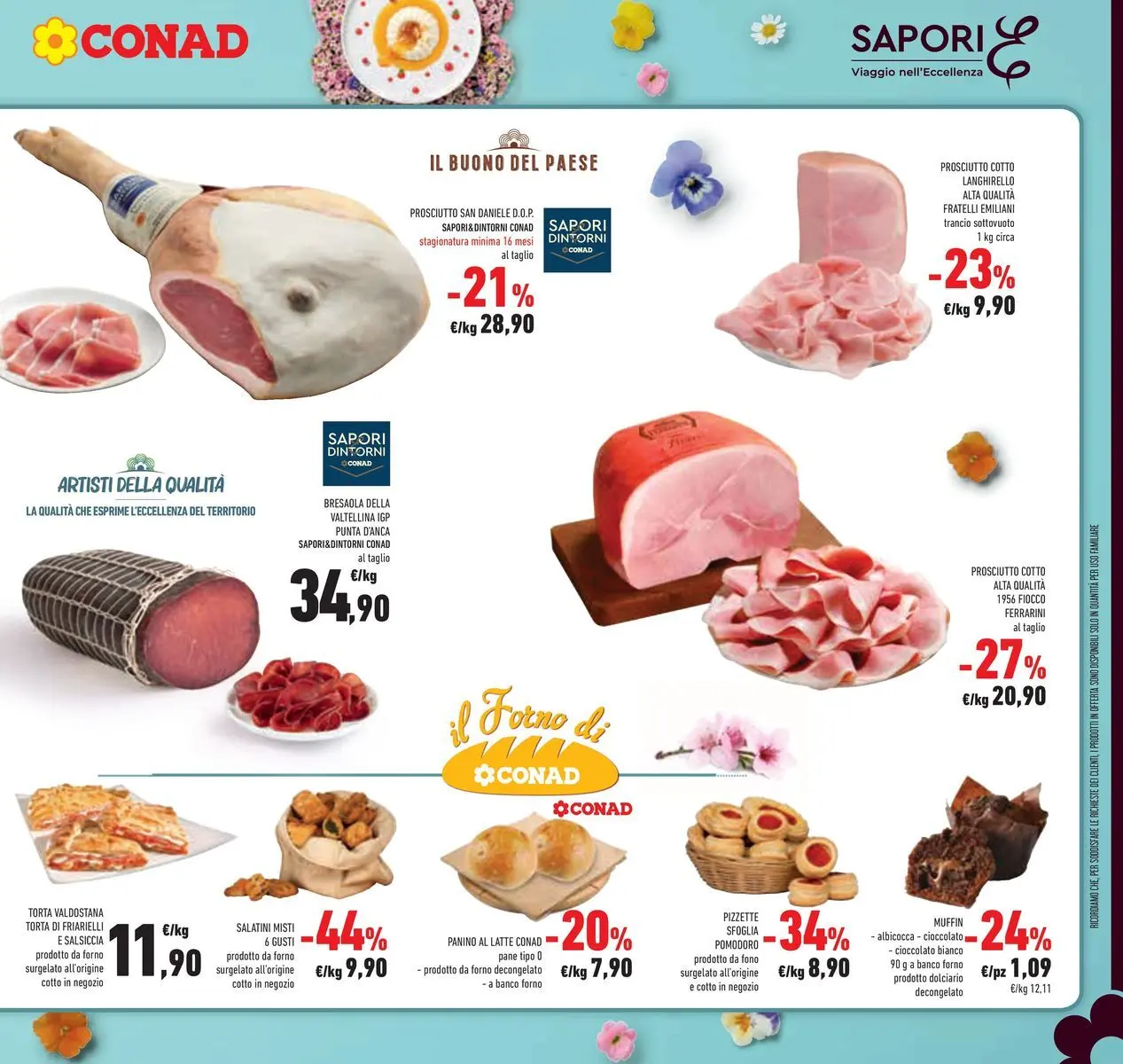 Volantino Conad dal 25/03/2026 > Anteprima | Pagina: 17 | Prodotti: Bresaola, Latte, Prosciutto, Torta