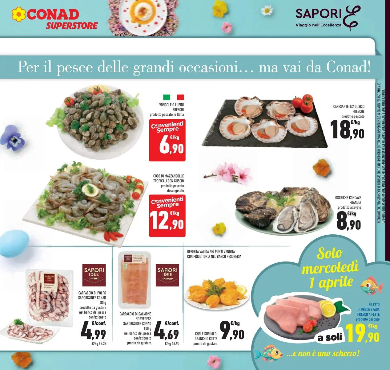 Volantino Conad dal 25/03/2026 > Anteprima | Pagina: 13 | Prodotti: Pesce, Polpo, Mazzancolle, Pesce spada