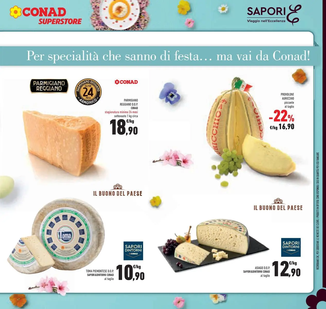 Volantino Conad dal 25/03/2026 > Anteprima | Pagina: 15 | Prodotti: Provolone, Parmigiano reggiano, Parmigiano