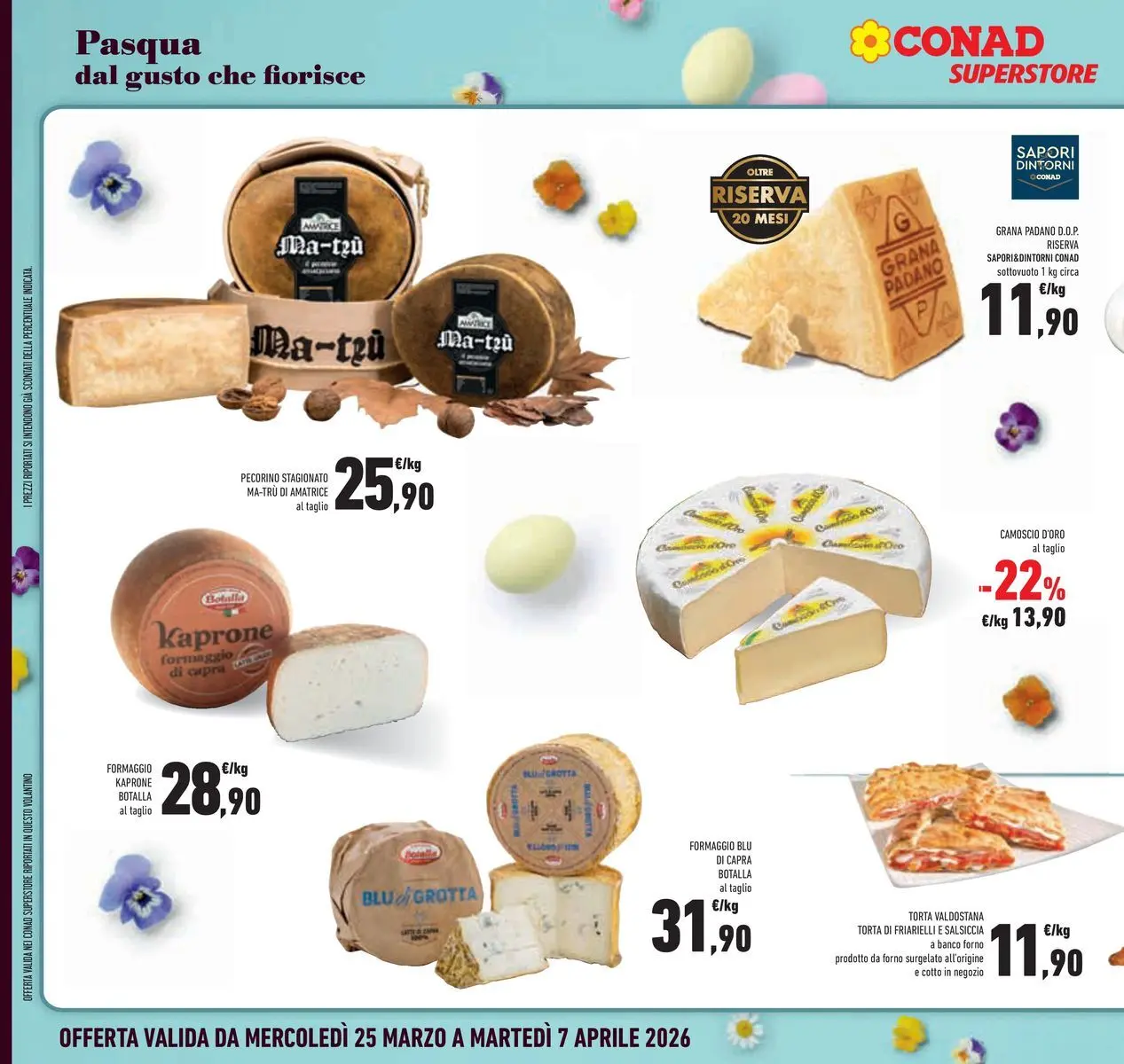 Volantino Conad dal 25/03/2026 > Anteprima | Pagina: 16 | Prodotti: Formaggio, Salsiccia, Torta, Friarielli