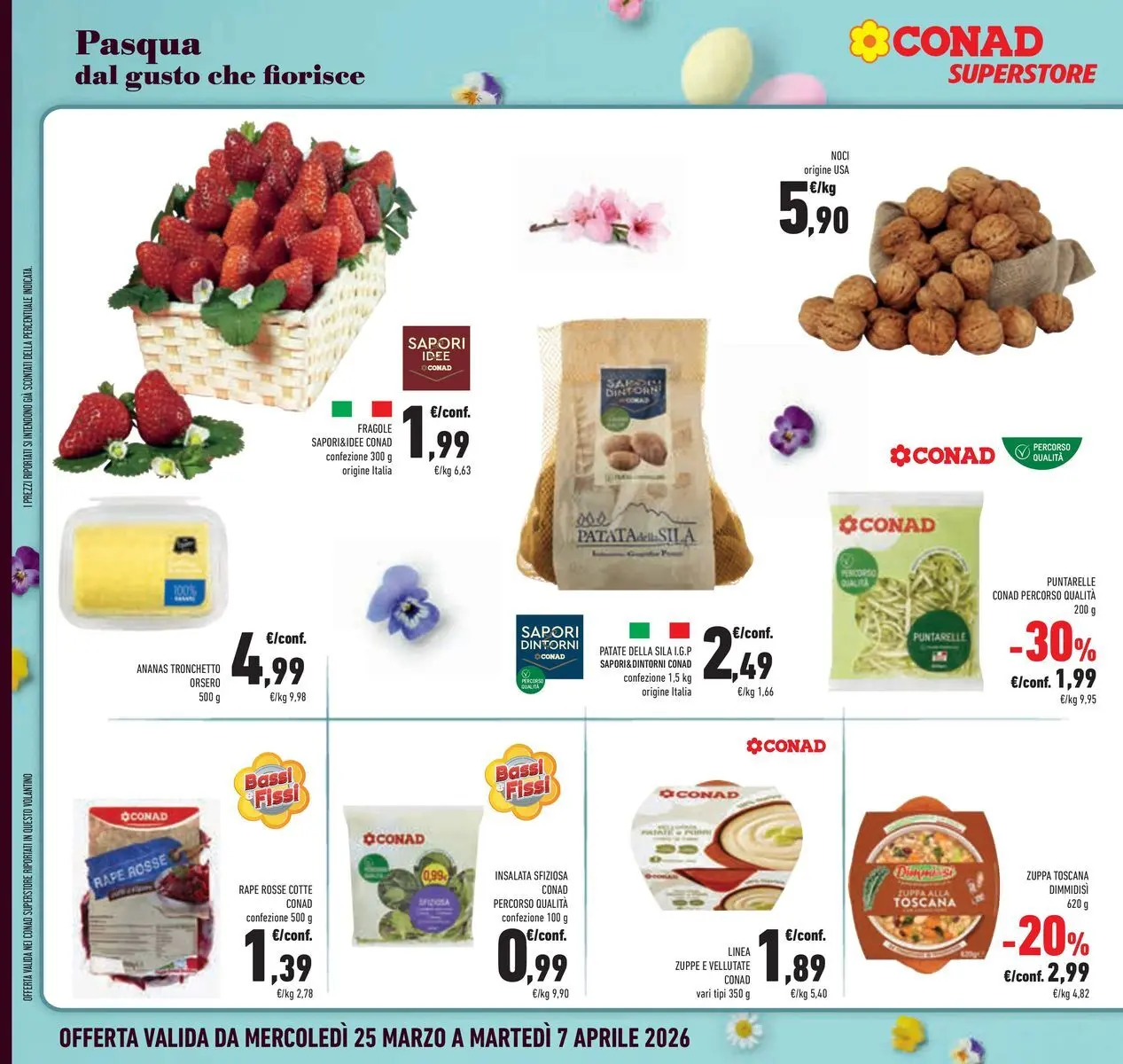 Volantino Conad dal 25/03/2026 > Anteprima | Pagina: 22 | Prodotti: Fragole, Insalata, Noci, Ananas