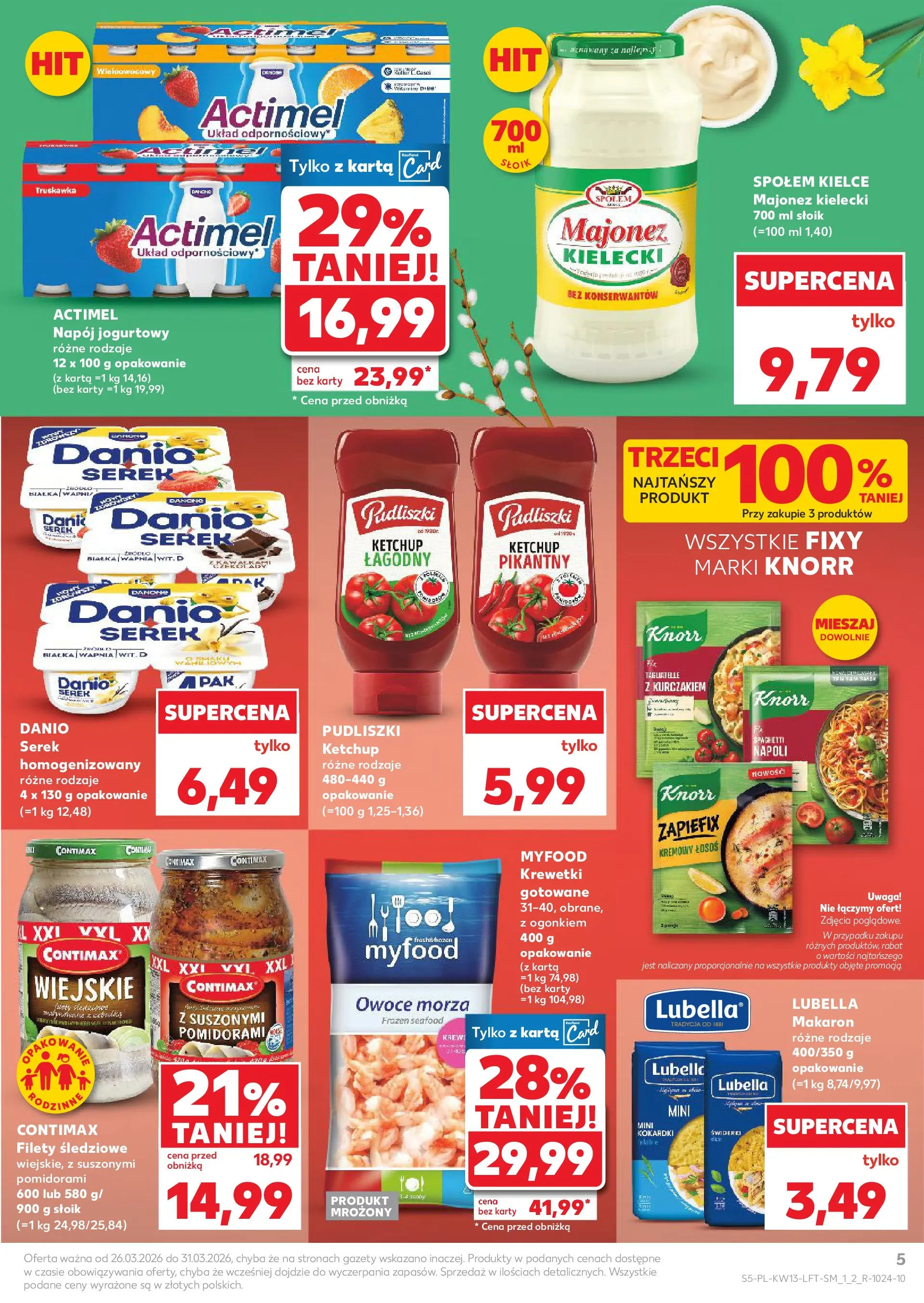 Kaufland gazetka od 26.03.2026 - od jutra PDF | Strona: 5 | Produkty: Karta, Serek, Krewetki gotowane, Majonez