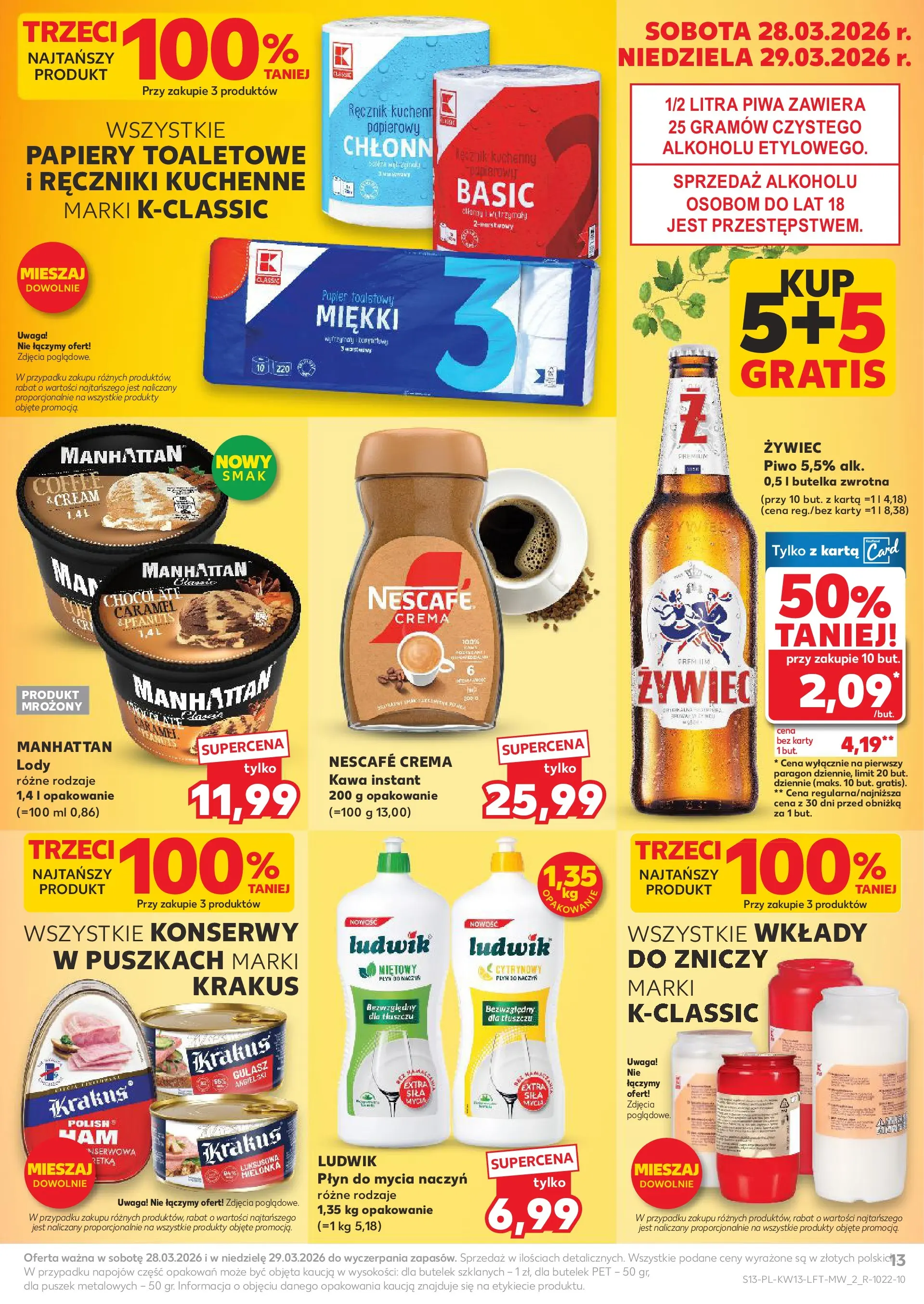 Kaufland gazetka od 26.03.2026 - od jutra PDF | Strona: 13 | Produkty: Karta, Gulasz angielski, Gulasz, Lody