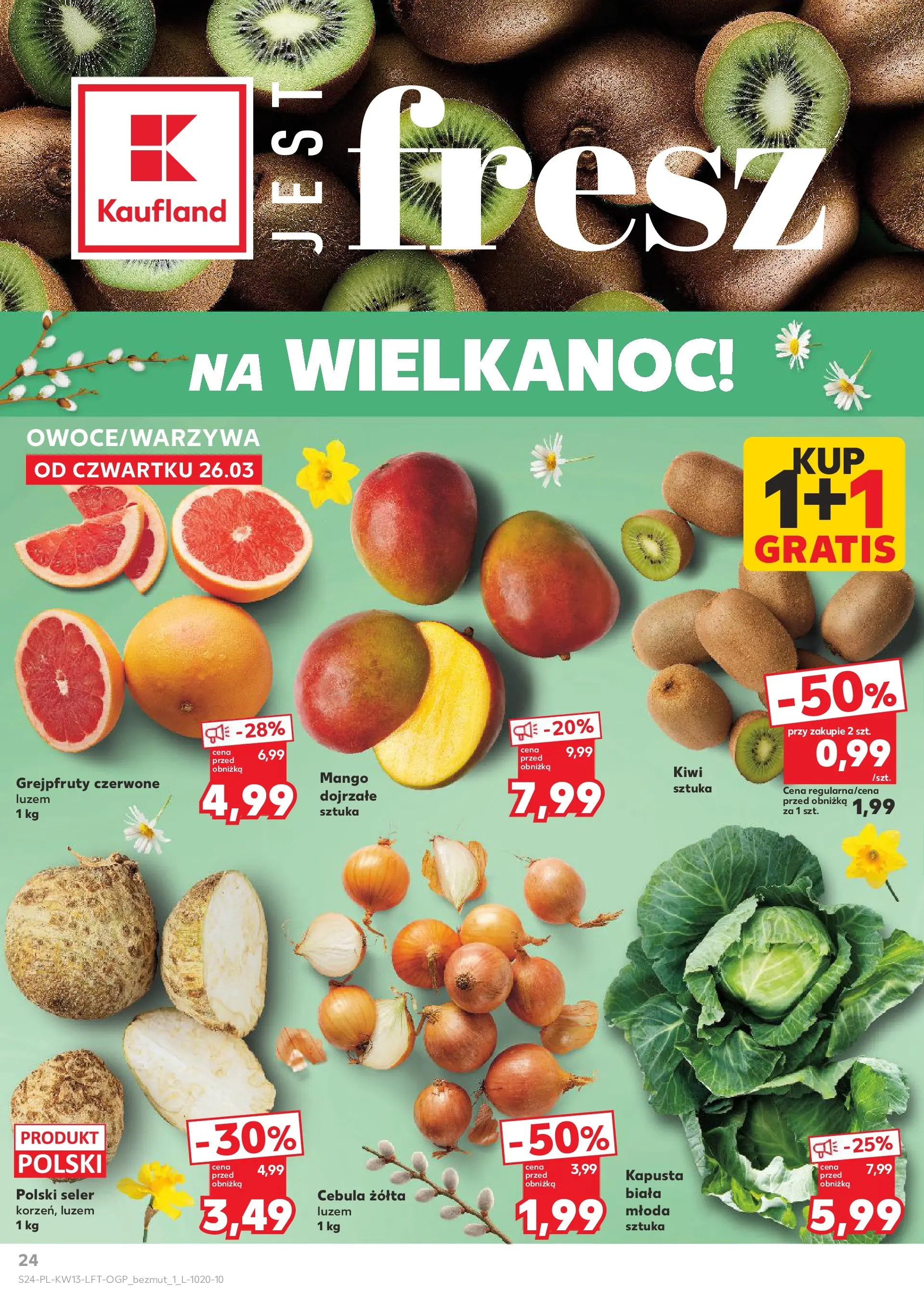 Kaufland gazetka od 26.03.2026 - od jutra PDF | Strona: 24 | Produkty: Mango, Kapusta, Kiwi