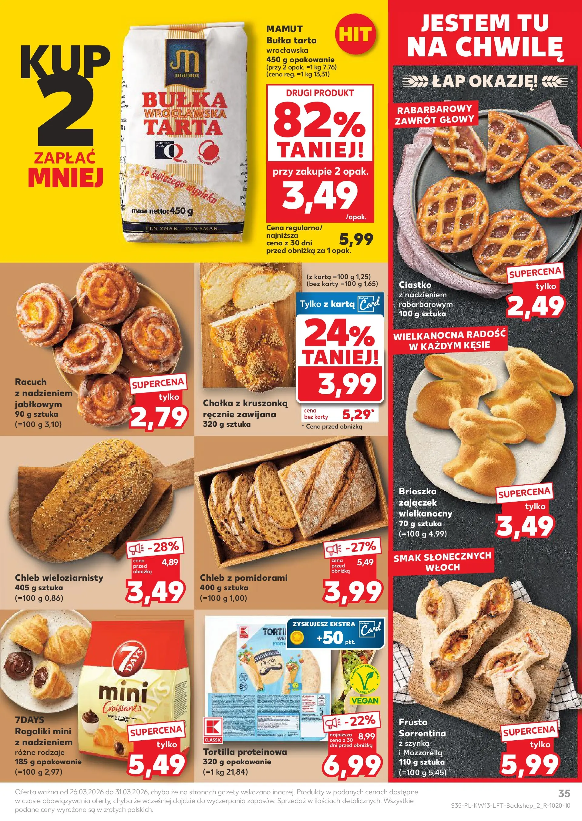 Kaufland gazetka od 26.03.2026 - od jutra PDF | Strona: 35 | Produkty: Tortilla, Bułka, Chleb, Chleb wieloziarnisty
