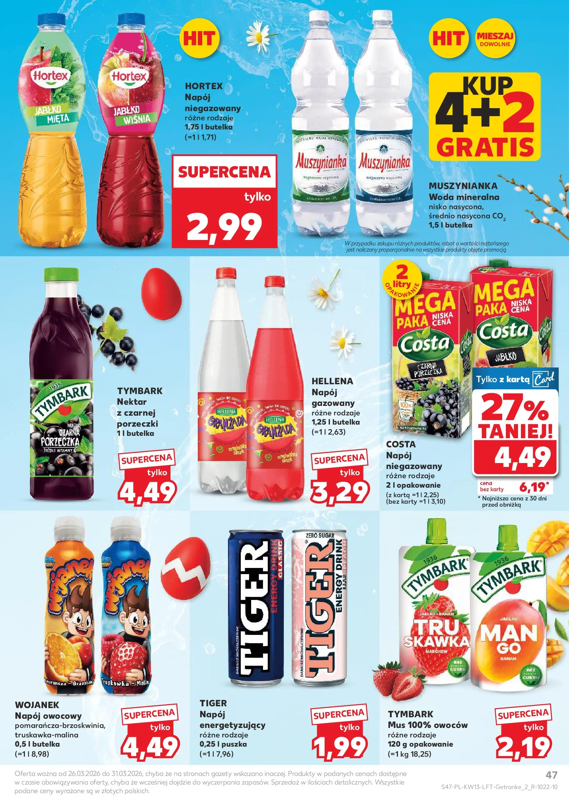 Kaufland gazetka od 26.03.2026 - od jutra PDF | Strona: 47 | Produkty: Karta, Muszynianka, Porzeczka, Woda