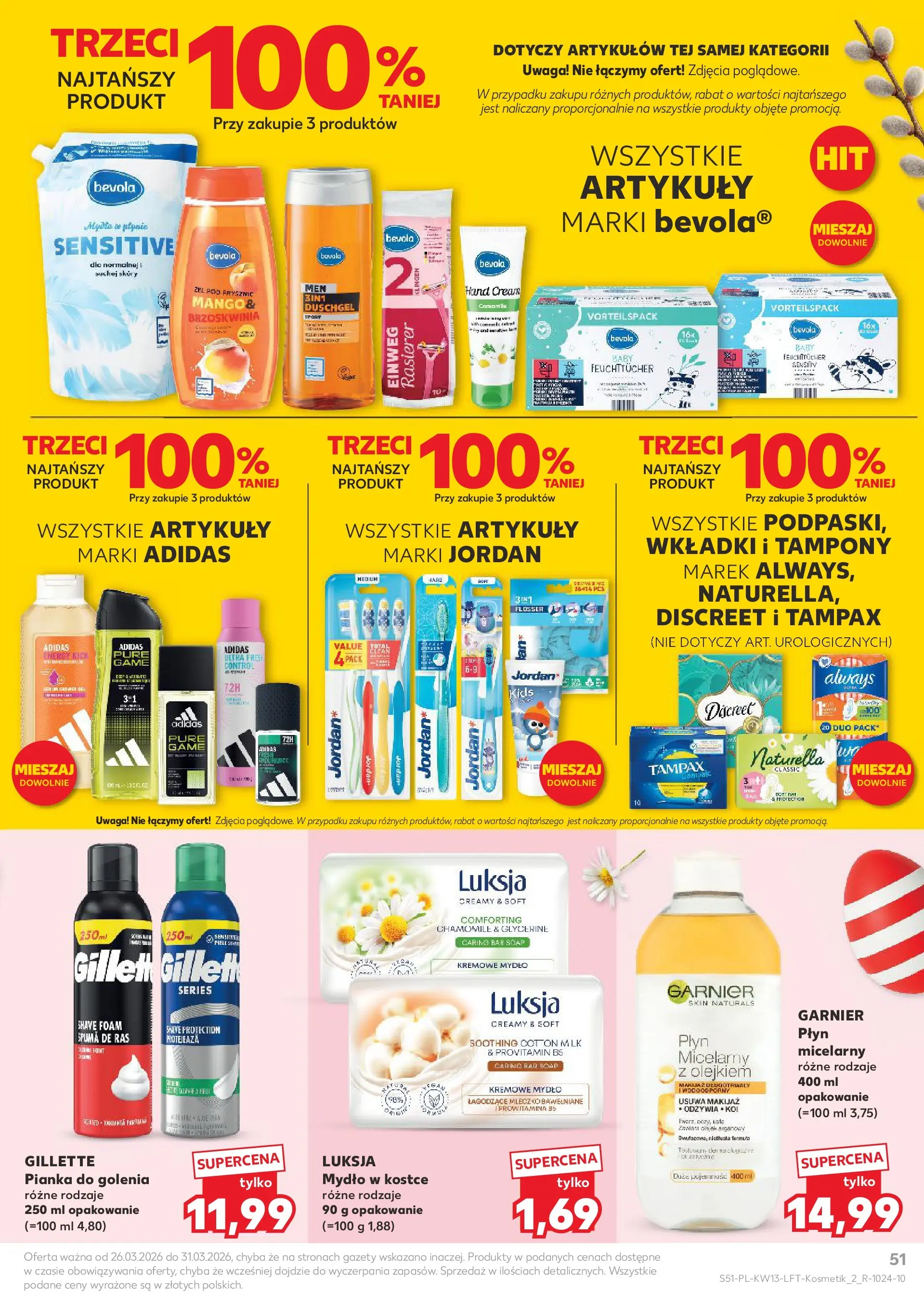 Kaufland gazetka od 26.03.2026 - od jutra PDF | Strona: 51 | Produkty: Brzoskwinia, Gillette, Prysznic, Żel pod prysznic