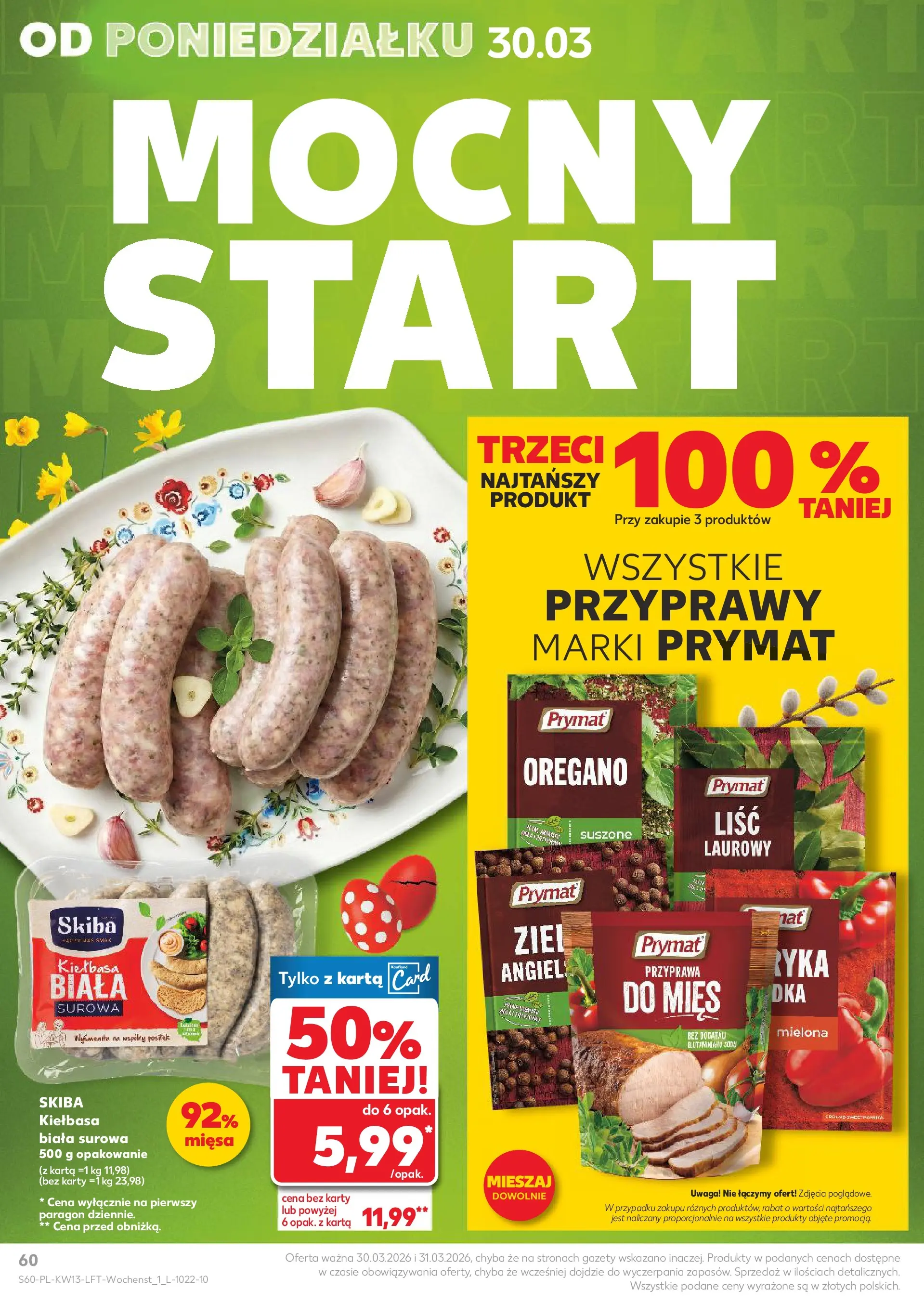 Kaufland gazetka od 26.03.2026 - od jutra PDF | Strona: 60 | Produkty: Kiełbasa, Karta, Oregano, Przyprawy