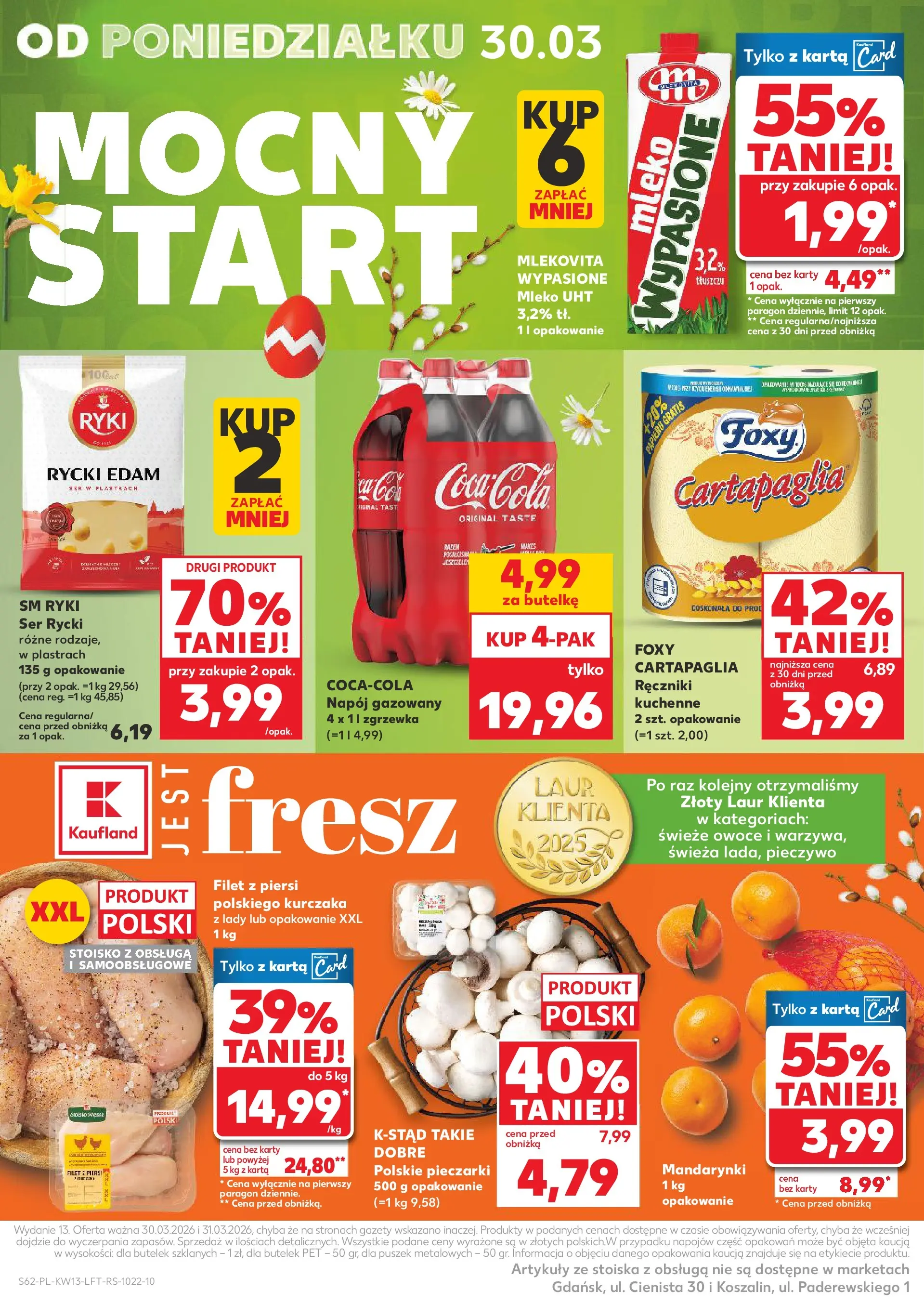 Kaufland gazetka od 26.03.2026 - od jutra PDF | Strona: 62 | Produkty: Pieczywo, Piersi, Coca cola, Mleko