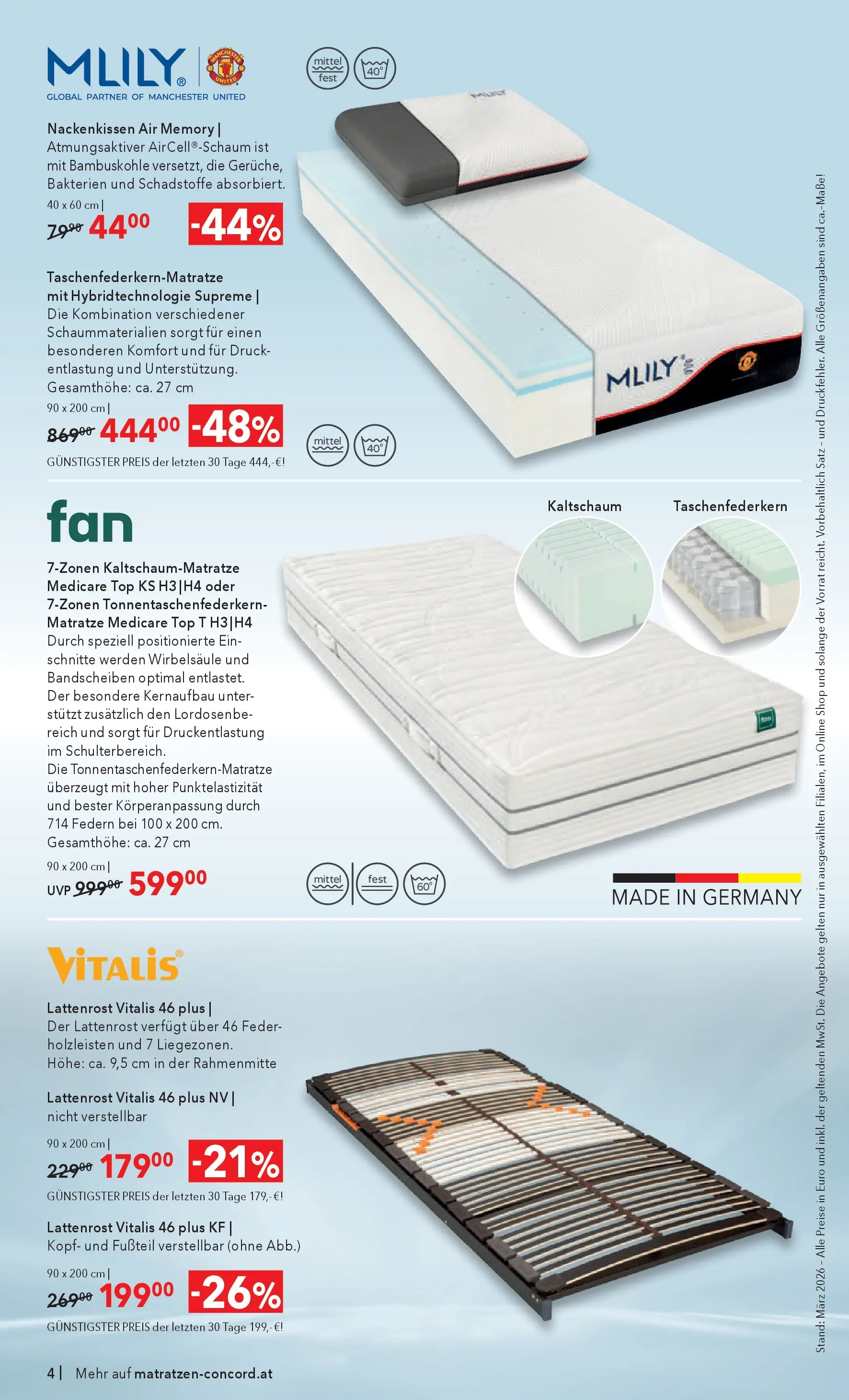 Matratzen Concord Aus Liebe zu gutem Schlaf - Deutschlandsberg von 25.03.2026 - Aktuelle Angebote | Seite: 4 | Produkte: Matratze, Lattenrost