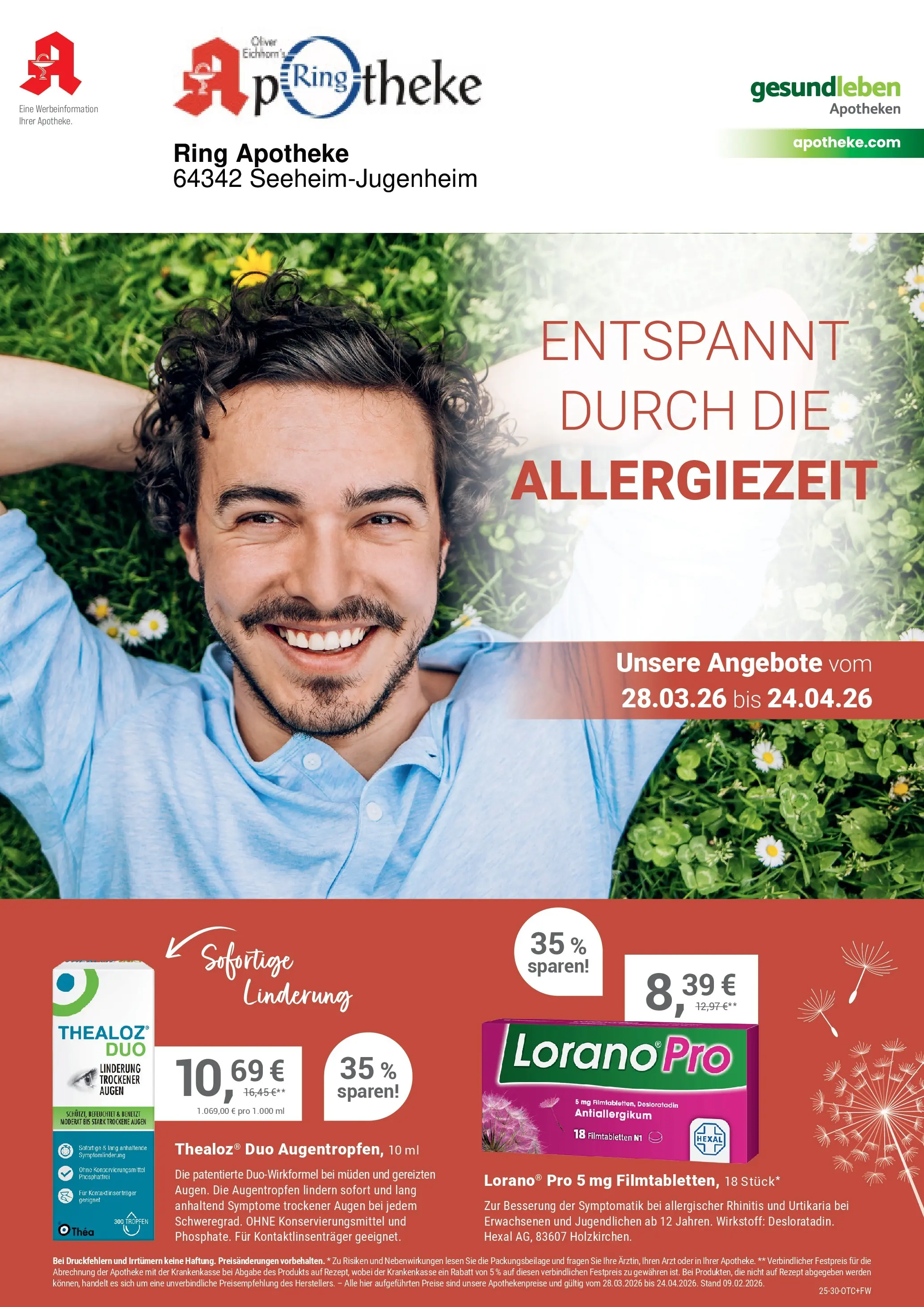 Angebote - Ihre Apotheke vor Ort: Jetzt alle Angebote auch online entdecken! (ab 27.03.2026) zum Blättern | Seite: 1 | Produkte: Theke
