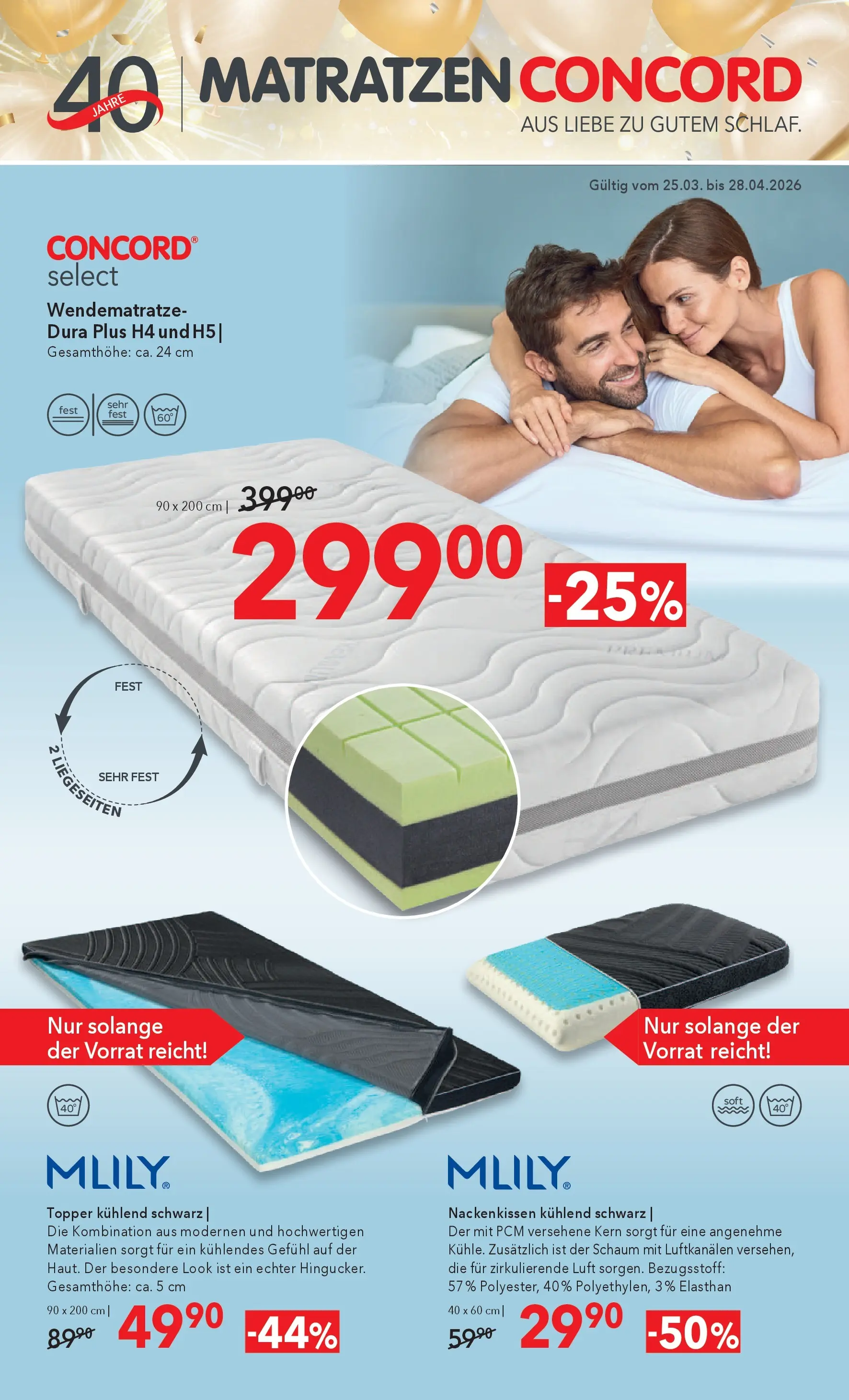 Matratzen Concord Aus Liebe zu gutem Schlaf - Deutschlandsberg von 25.03.2026 - Aktuelle Angebote | Seite: 1