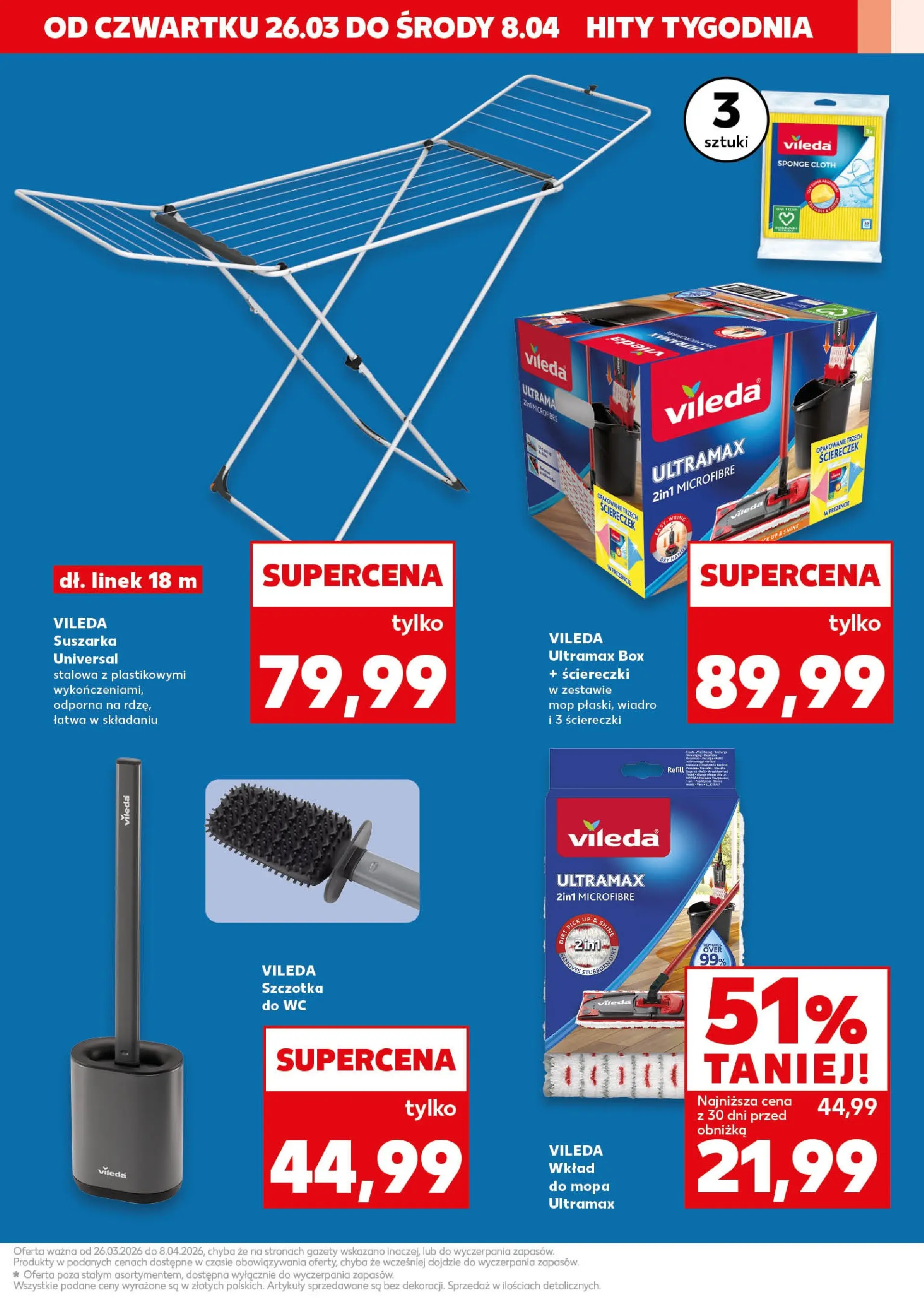 Kaufland gazetka - Złap Okazje od 26.03.2026 - od jutra PDF | Strona: 3 | Produkty: Suszarka, Szczotka, Suszarka vileda, Vileda