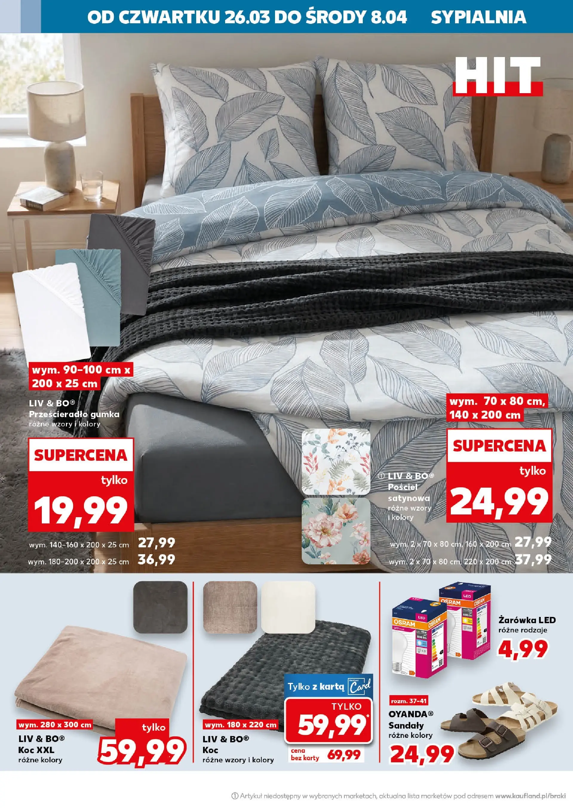 Kaufland gazetka - Złap Okazje od 26.03.2026 - od jutra PDF | Strona: 12 | Produkty: Pościel, Karta, Sandały, Koc