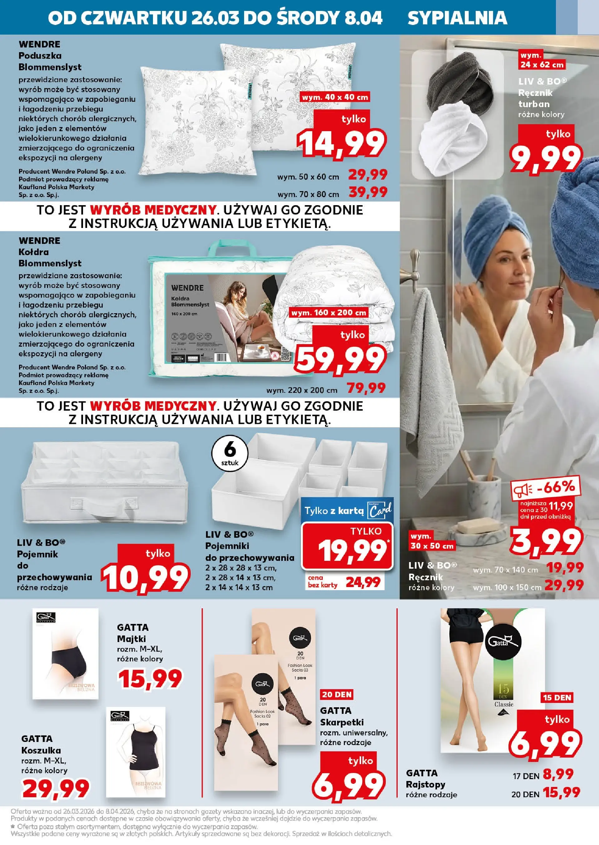 Kaufland gazetka - Złap Okazje od 26.03.2026 - od jutra PDF | Strona: 13 | Produkty: Karta, Rajstopy, Gatta, Kołdra