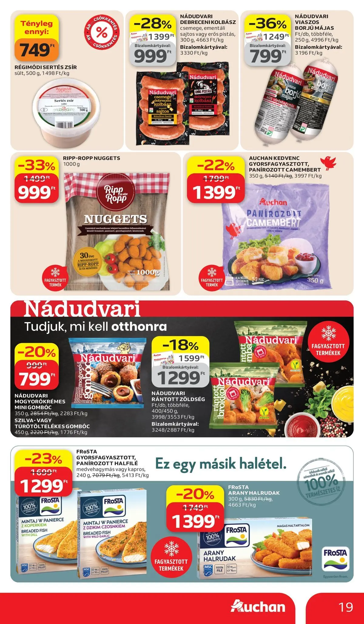 Auchan akciós újság Székesfehérvár - 2026.03.26. -tól/töl > akció, lapozható szórólap 🛍️ | Oldal: 19 | Termékek: Debreceni kolbász, Kolbász, Mogyoró, Debreceni