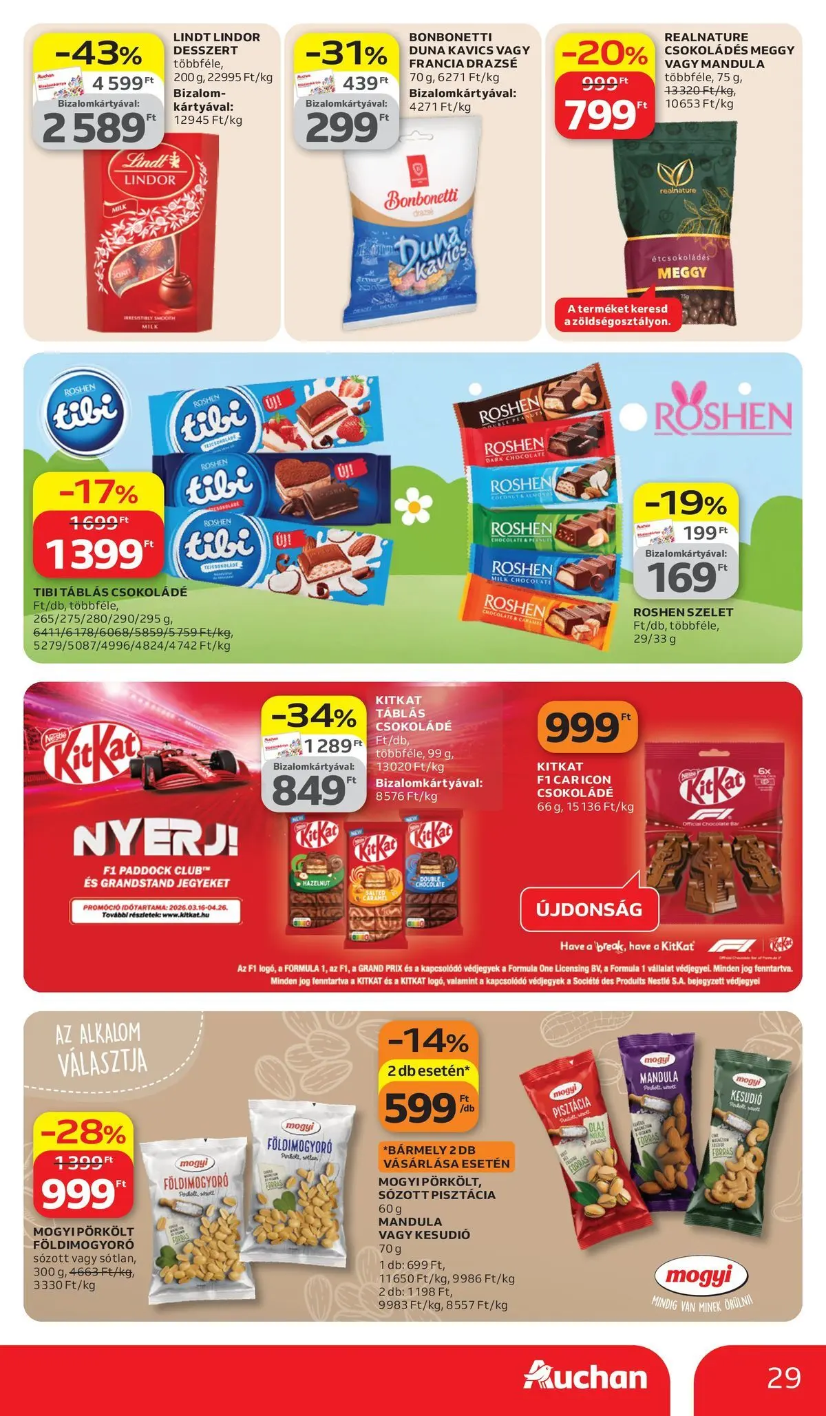 Auchan akciós újság Székesfehérvár - 2026.03.26. -tól/töl > akció, lapozható szórólap 🛍️ | Oldal: 29 | Termékek: Kesudió, Pisztácia, Meggy, Kavics