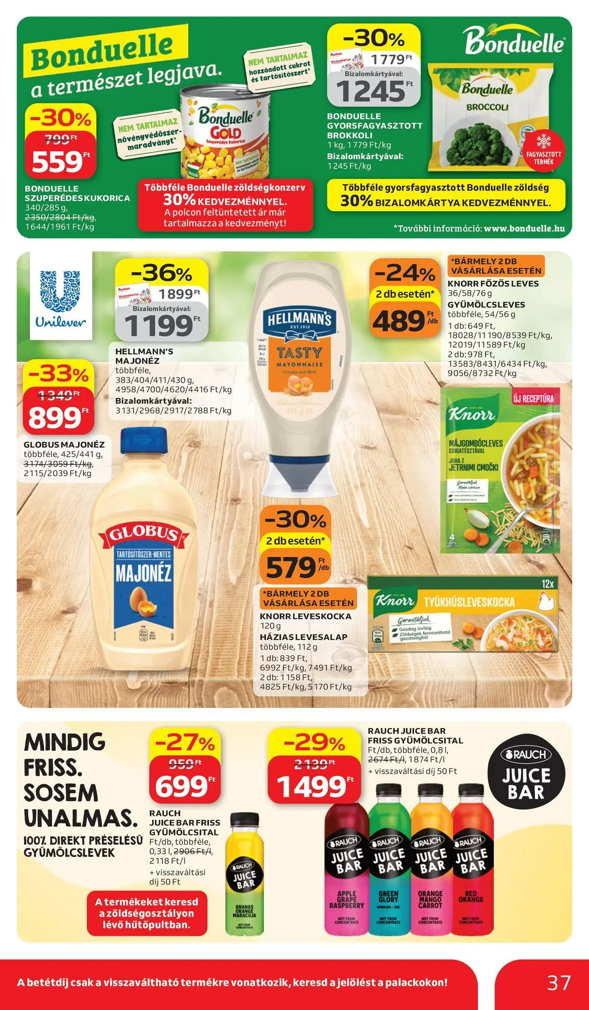 Auchan akciós újság Székesfehérvár - 2026.03.26. -tól/töl > akció, lapozható szórólap 🛍️ | Oldal: 37 | Termékek: Gyümölcsital, Leveskocka, Zöldség, Brokkoli