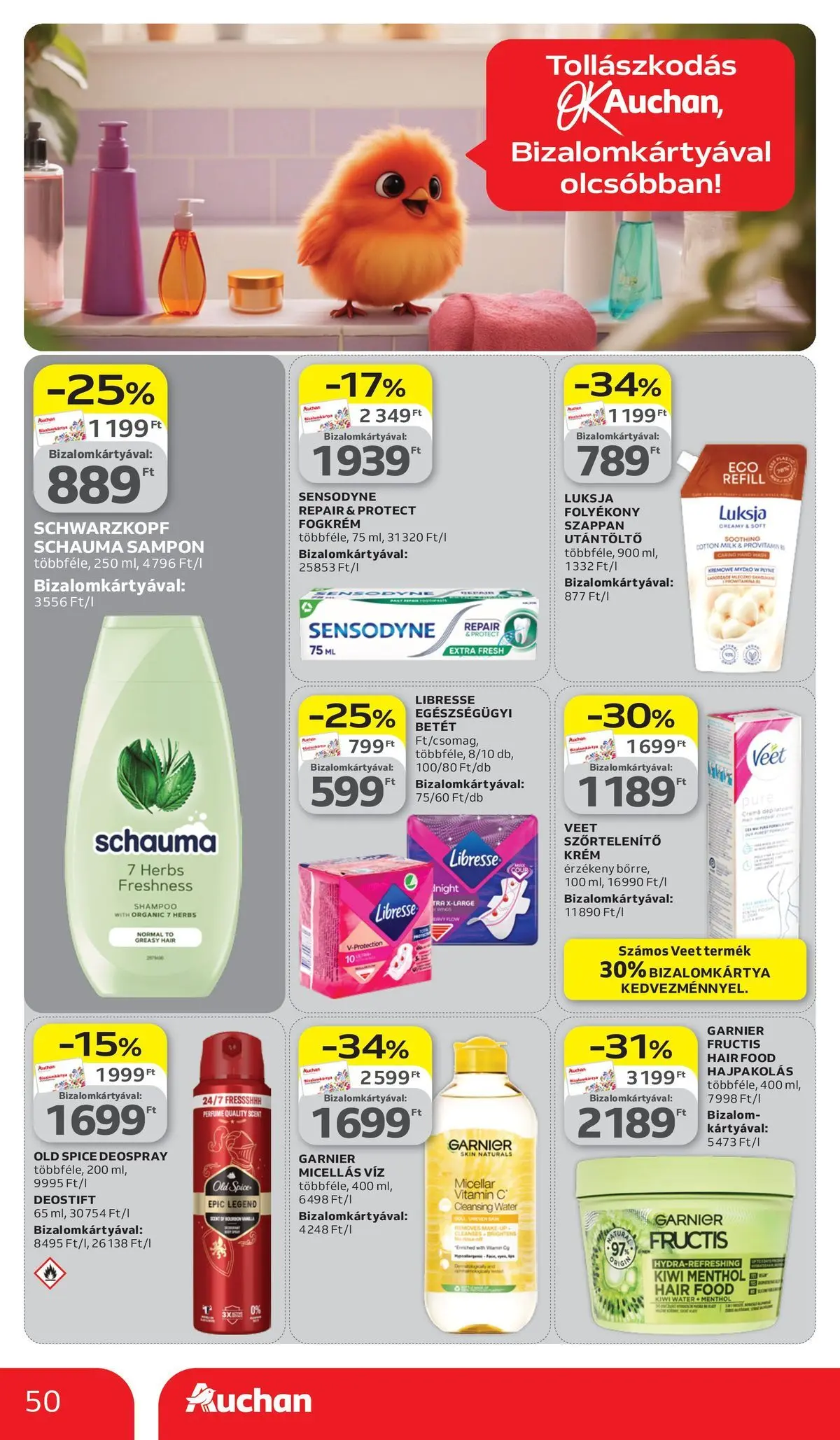 Auchan akciós újság Székesfehérvár - 2026.03.26. -tól/töl > akció, lapozható szórólap 🛍️ | Oldal: 50 | Termékek: Old spice, Sampon, Szappan, Fogkrém