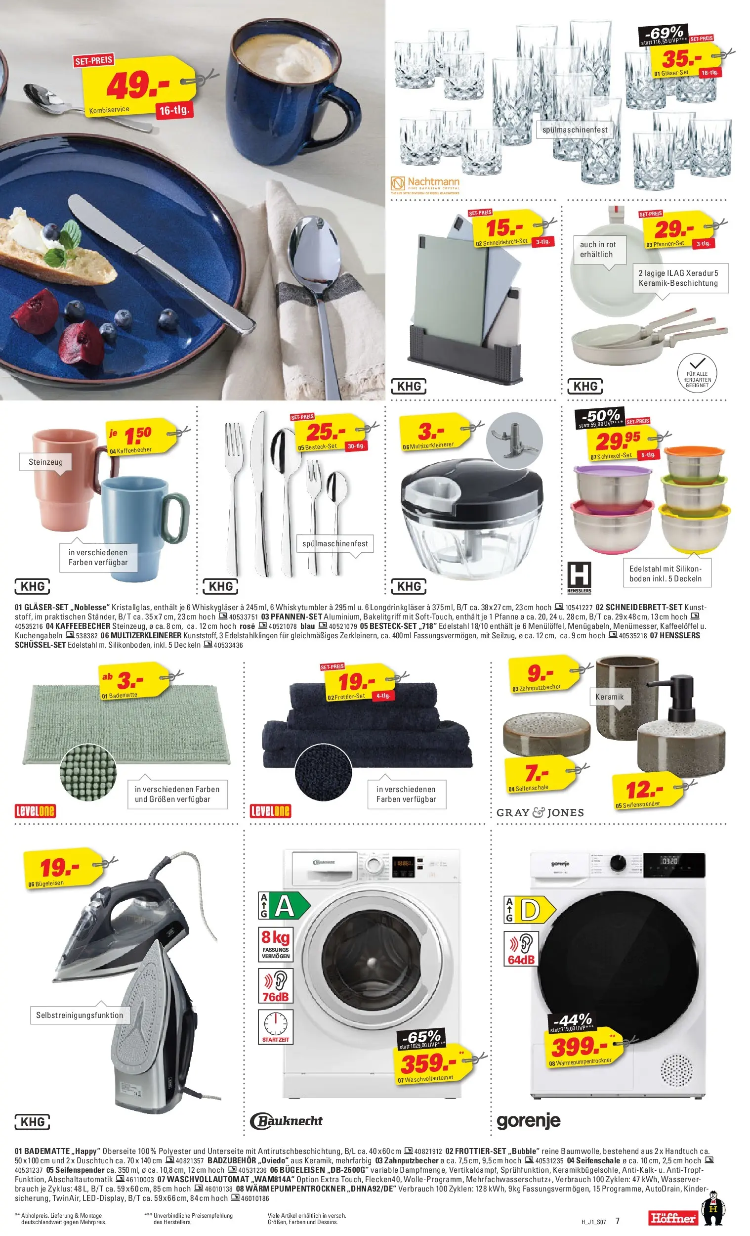 Höffner Prospekt Schwetzingen	 (ab 24.03.2026) zum Blättern | Seite: 7 | Produkte: Gorenje, Bügeleisen, Seifenspender