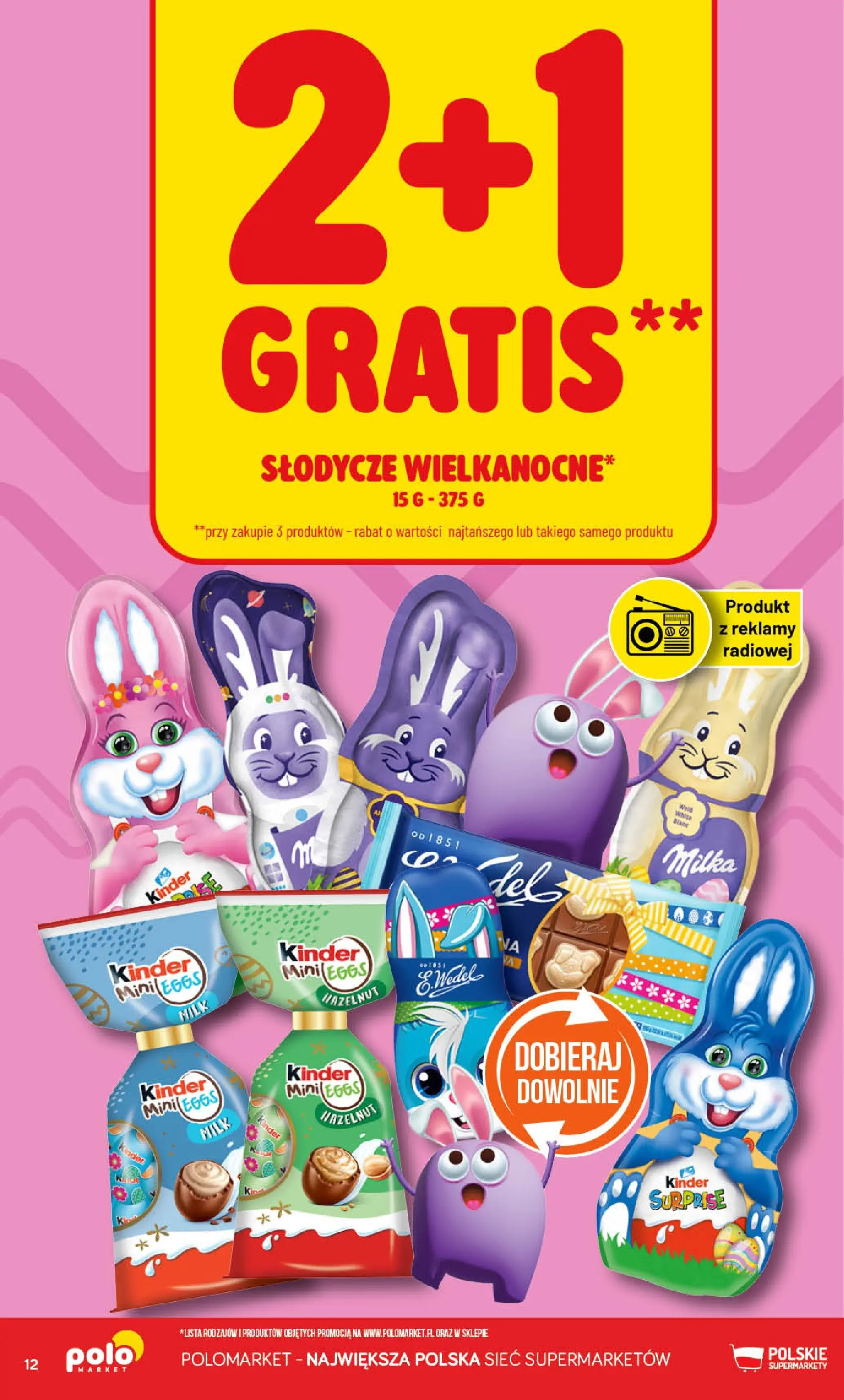 Nowa POLOmarket gazetka od jutra 25.03.2026 | Strona: 12 | Produkty: Słodycze, Milka