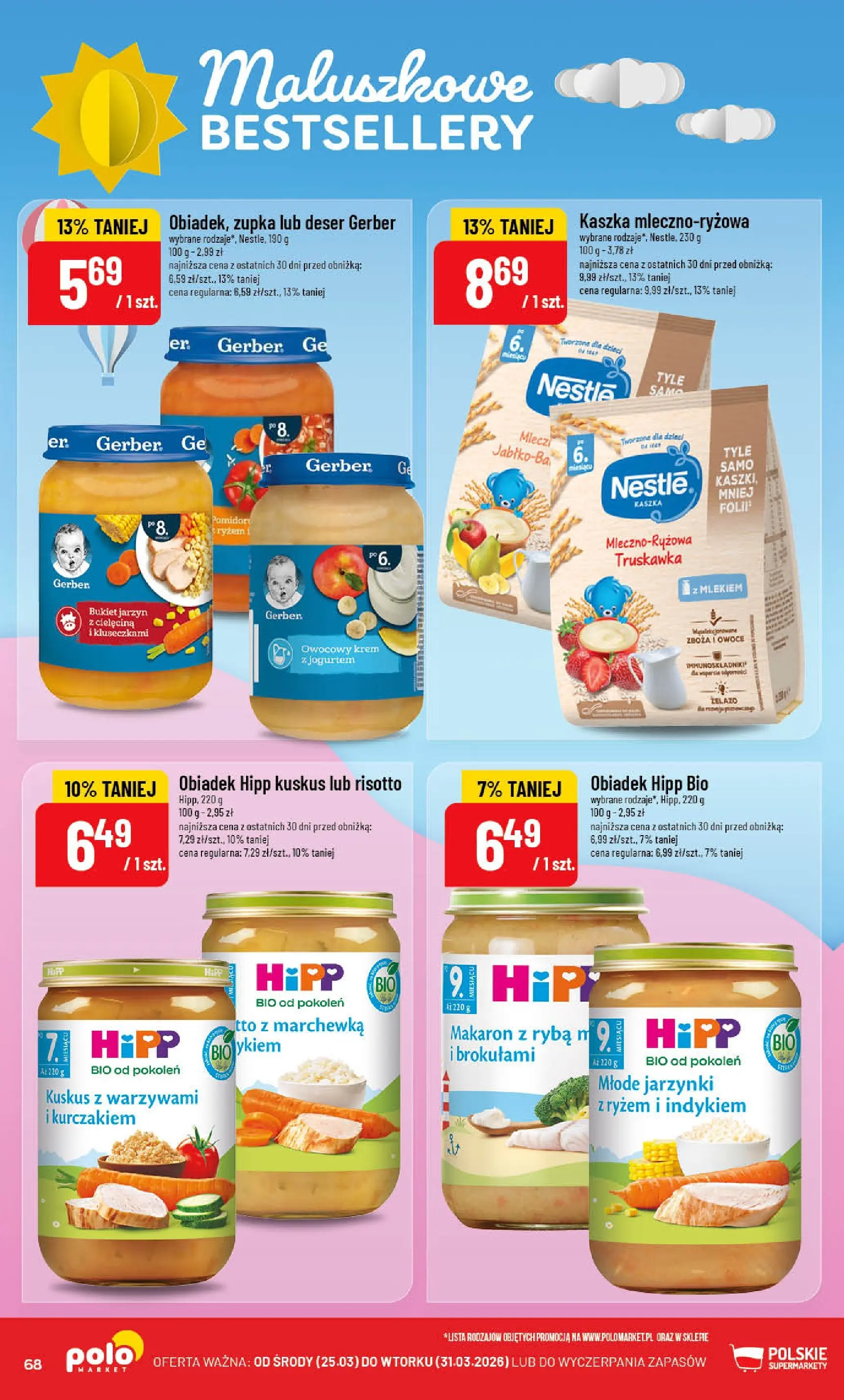 Nowa POLOmarket gazetka od jutra 25.03.2026 | Strona: 68 | Produkty: Makaron, Ryba, Krem, Owoce
