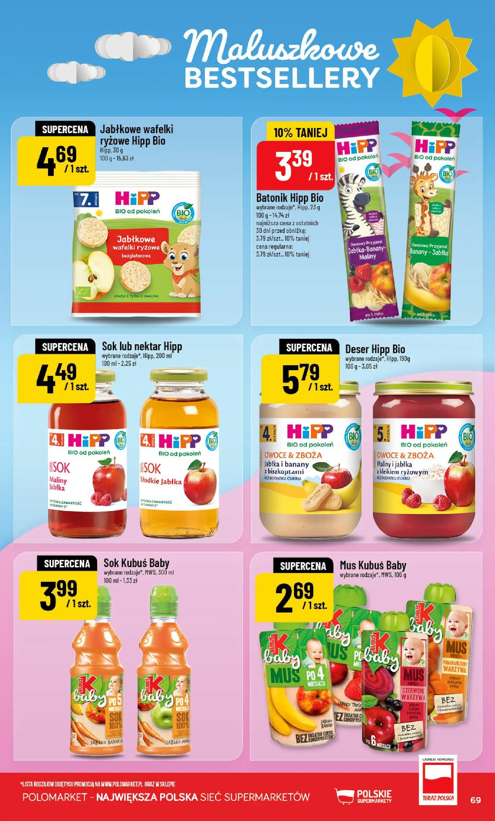 Nowa POLOmarket gazetka od jutra 25.03.2026 | Strona: 69 | Produkty: Maliny, Wafelki, Jabłka, Banany