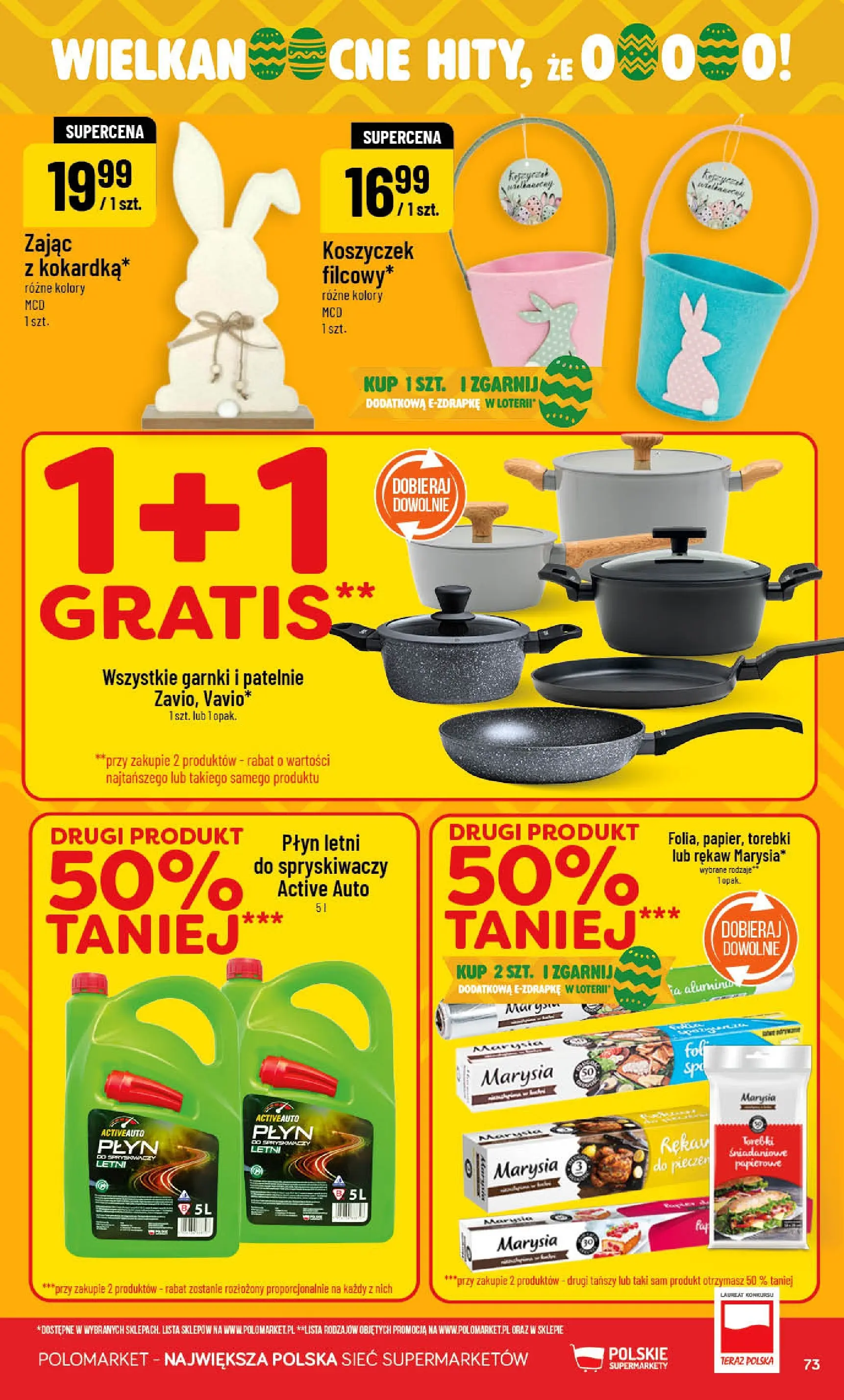 Nowa POLOmarket gazetka od jutra 25.03.2026 | Strona: 73 | Produkty: Patelnie, Garnki, Torebki