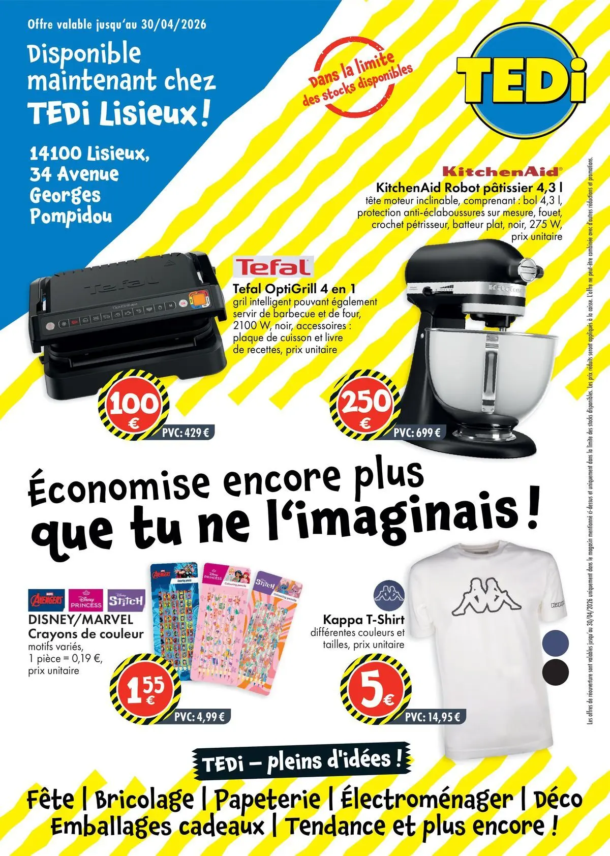 TEDi - TEDi: Découvrez les nouvelles offres - Lisieux à partir du 25/03/2026 - promo en ligne | Page: 1 | Produits: Robot, Robot pâtissier, Crayons de couleur, Tefal