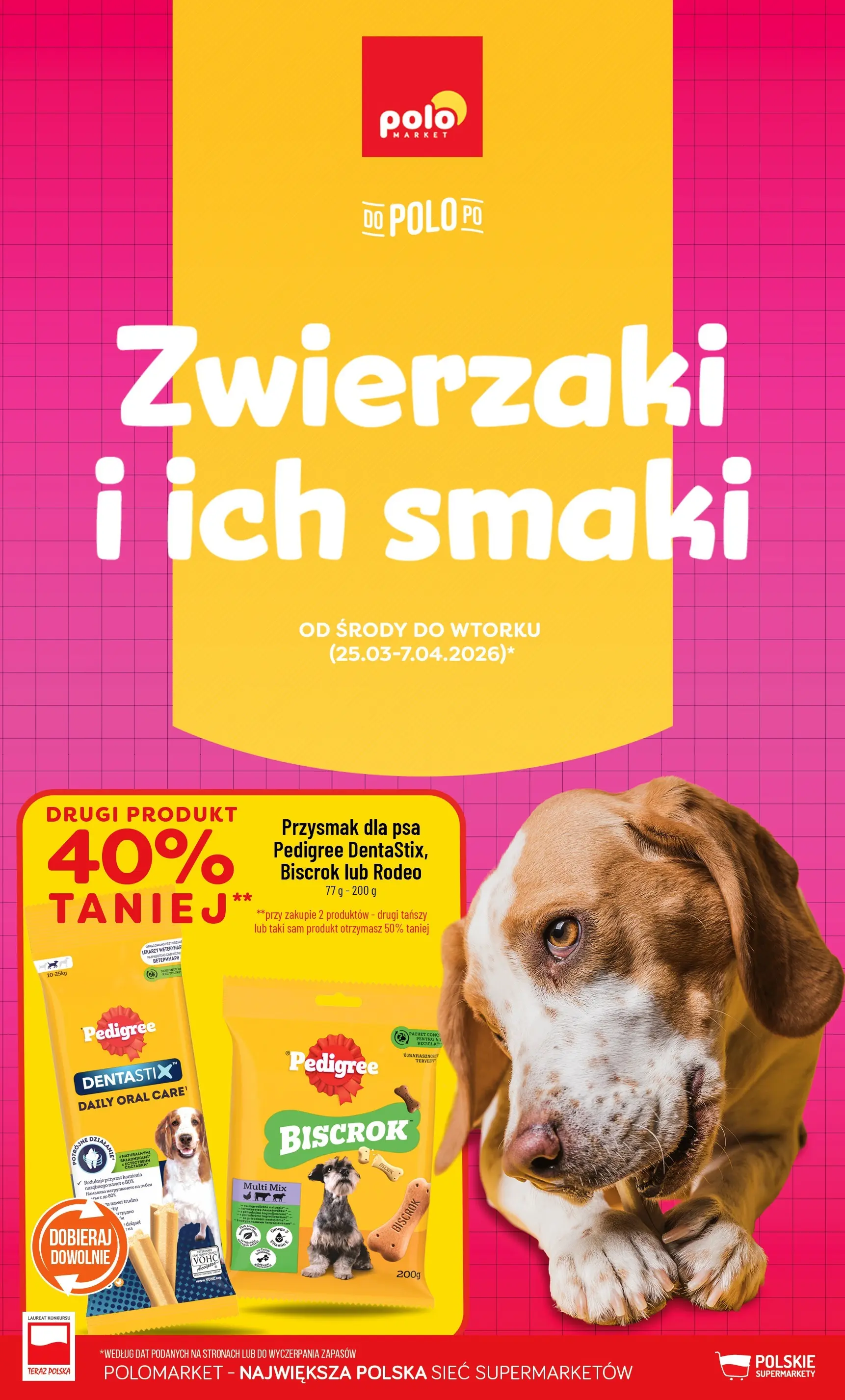 Nowa POLOmarket gazetka od jutra 23.03.2026 | Strona: 1 | Produkty: Pedigree